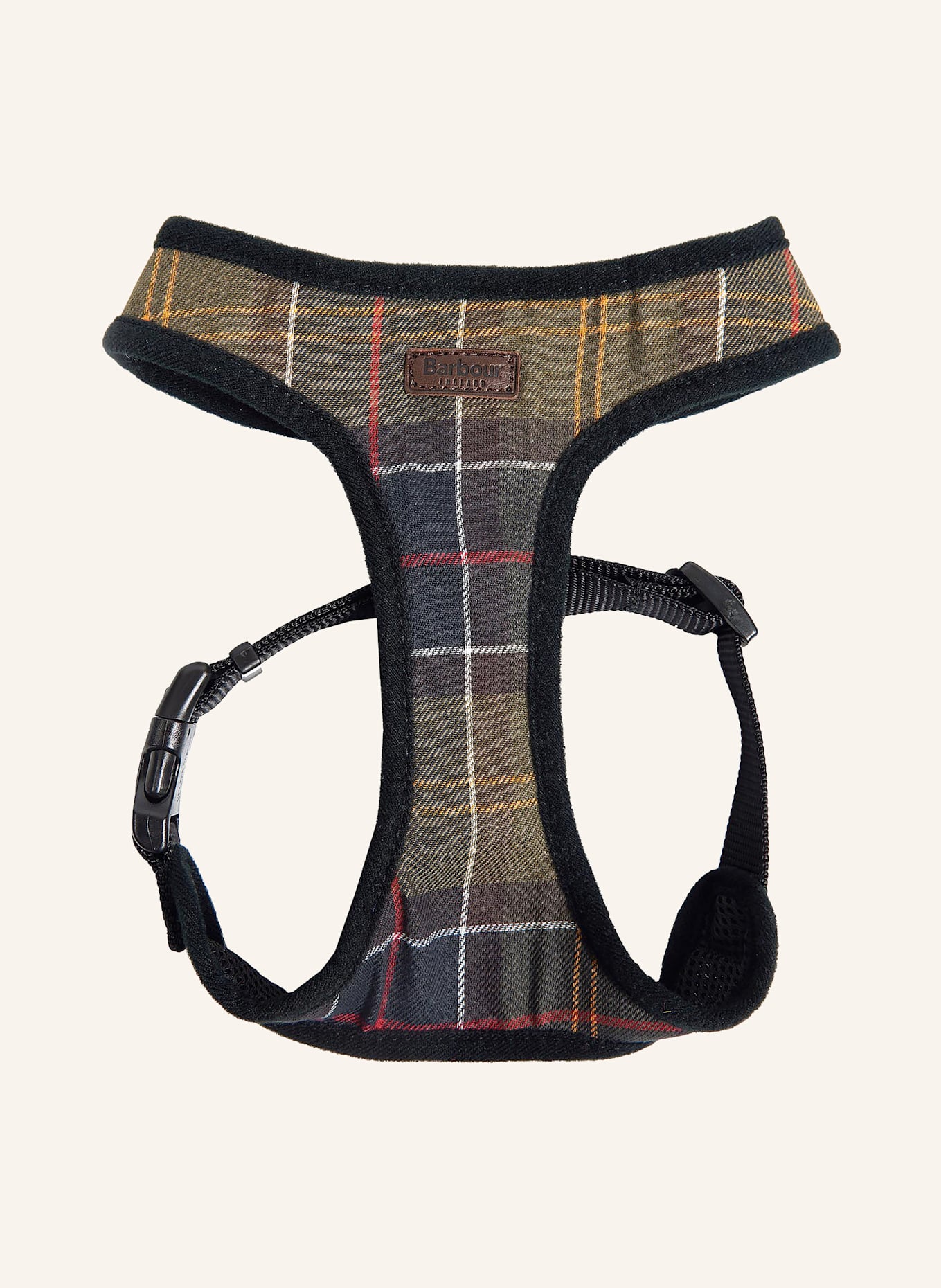 Barbour Hundegeschirr CLASSIC L: SCHWARZ/ DUNKELGRAU/ GELB