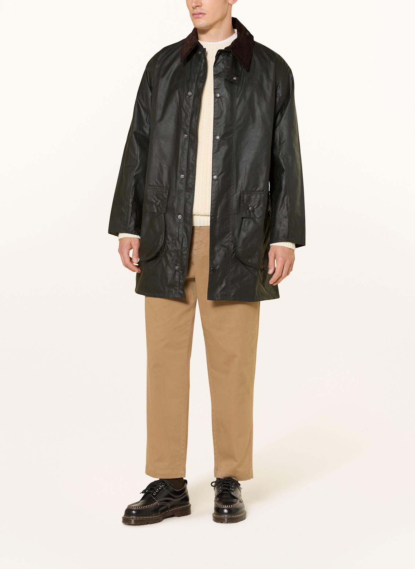 【バブアー】BARBOUR BORDER WAX JACKET Barbour Fieldjacket BORDER WAX in dark green