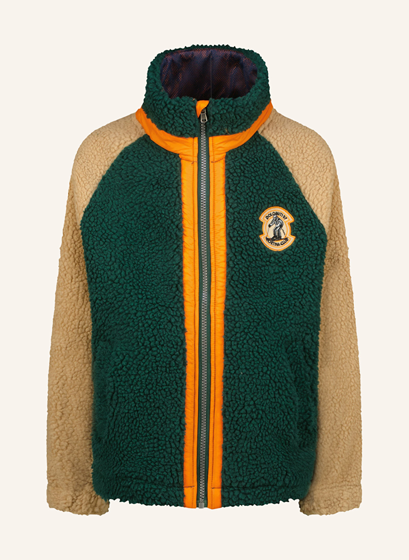 VINGINO Teddyfell-Jacke TONY: GRÜN / CAMEL / ORANGE