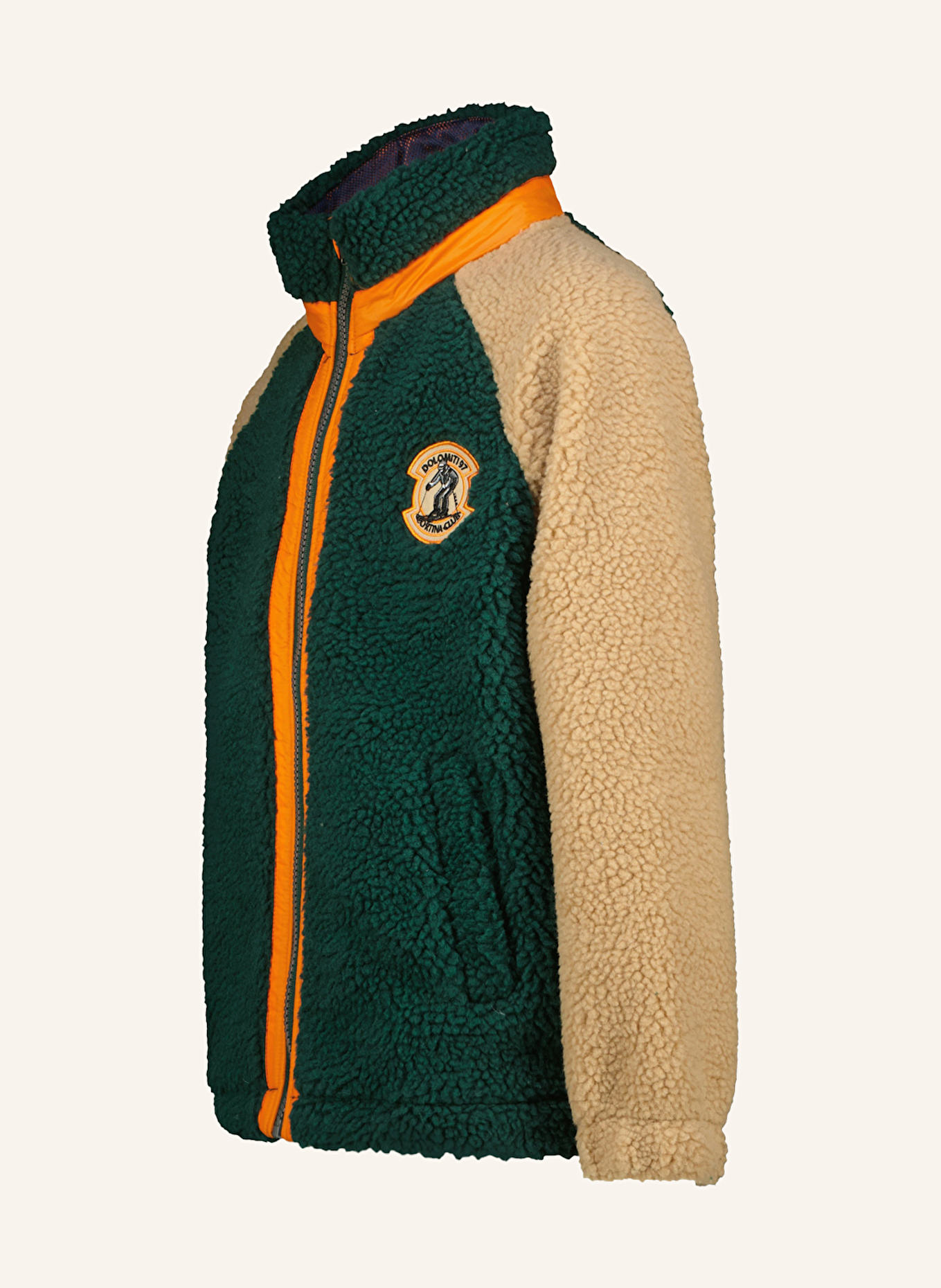 VINGINO Teddyfell-Jacke TONY: GRÜN / CAMEL / ORANGE