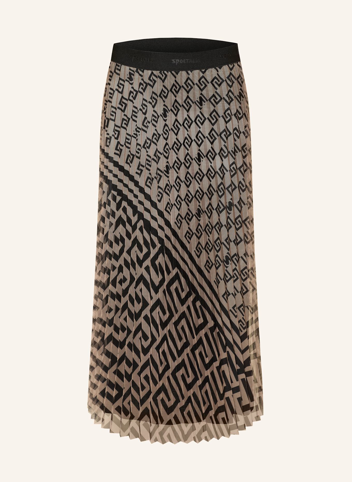 SPORTALM Tüllrock mit Plissees: BEIGE / SCHWARZ