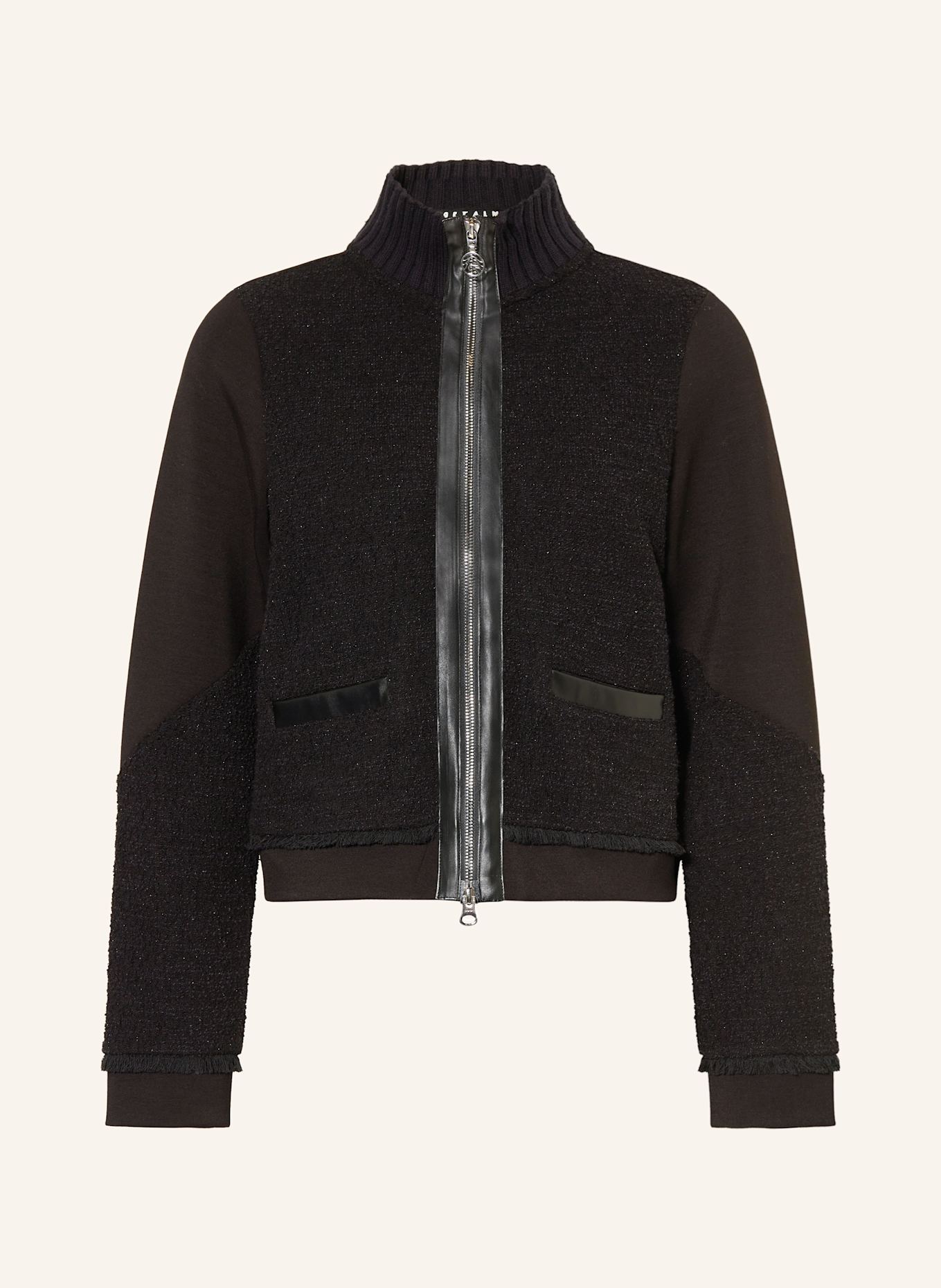 SPORTALM Sweatjacke mit Glitzergarn: SCHWARZ