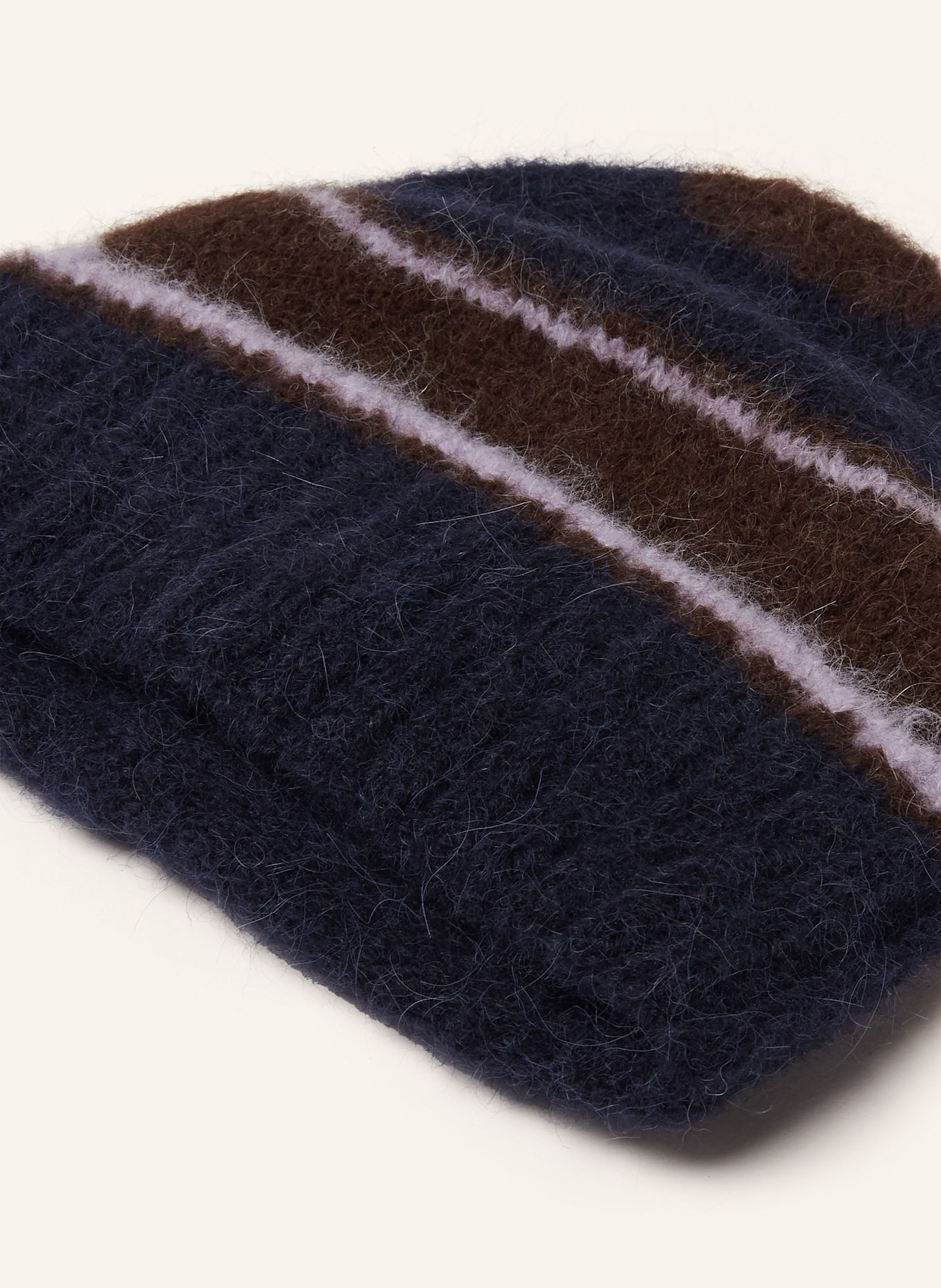 SAMSØE  SAMSØE Czapka SAJEANNE z alpaką: GRANATOWY / CIEMNOBRĄZOWY / JASNOFIOLETOWY