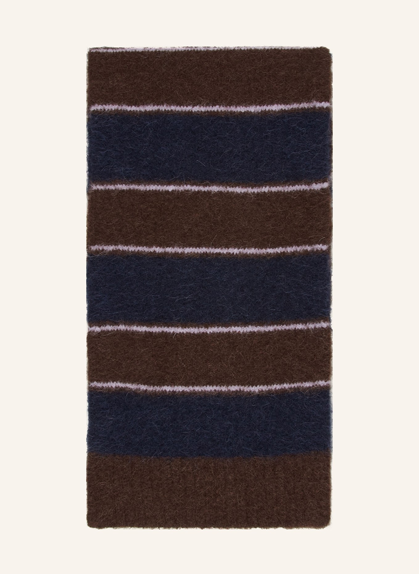 SAMSØE SAMSØE SAJEANNE scarf with alpaca: DARK BROWN / DARK BLUE