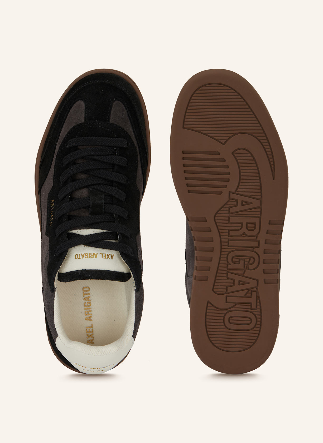 AXEL ARIGATO Sneaker DICE T-TOE: SCHWARZ / TAUPE