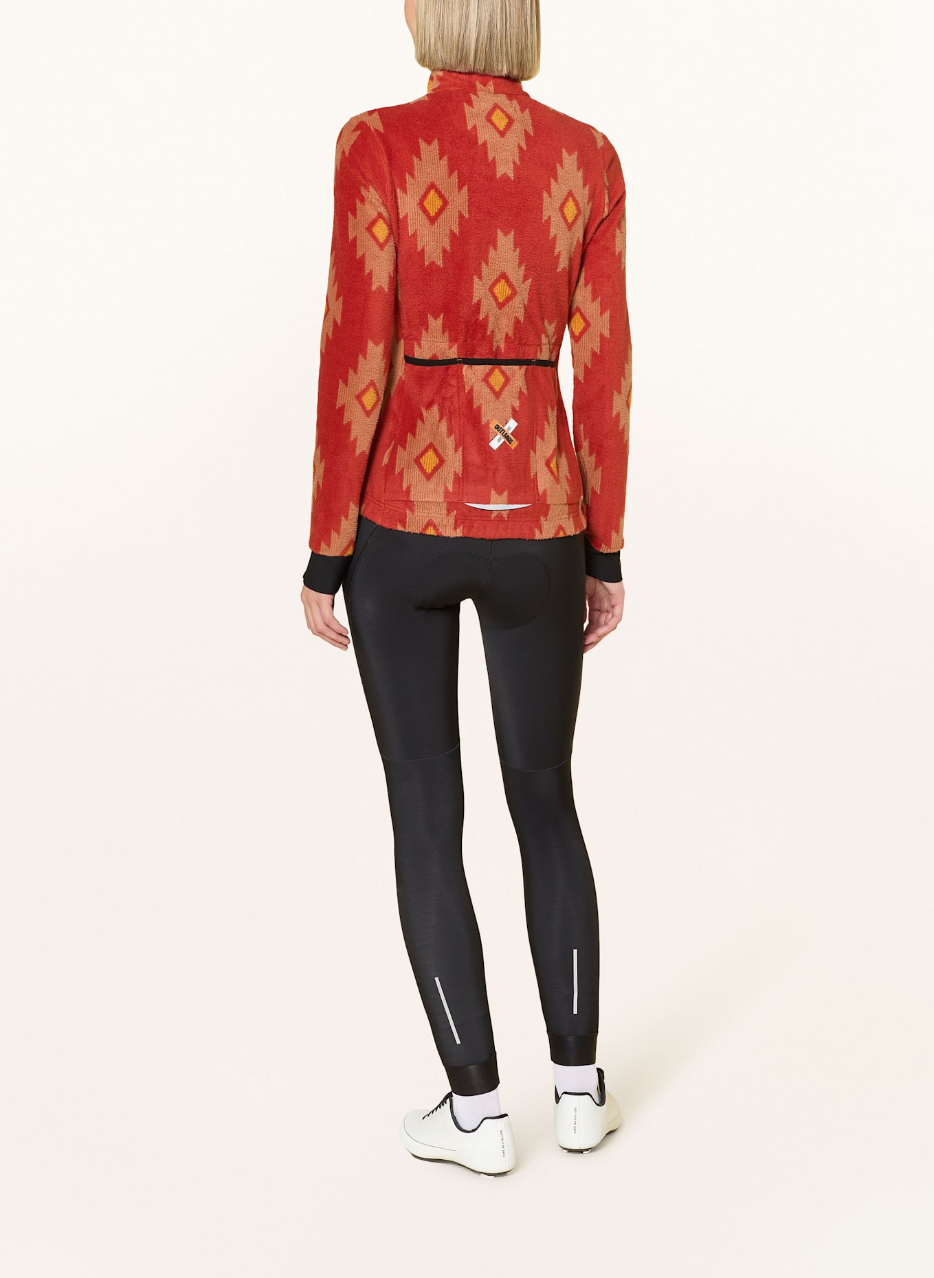 CAFÉ DU CYCLISTE Koszulka rowerowa SOLANGE: CZERWONY / JASNOPOMARAŃCZOWY / CIEMNOŻÓŁTY