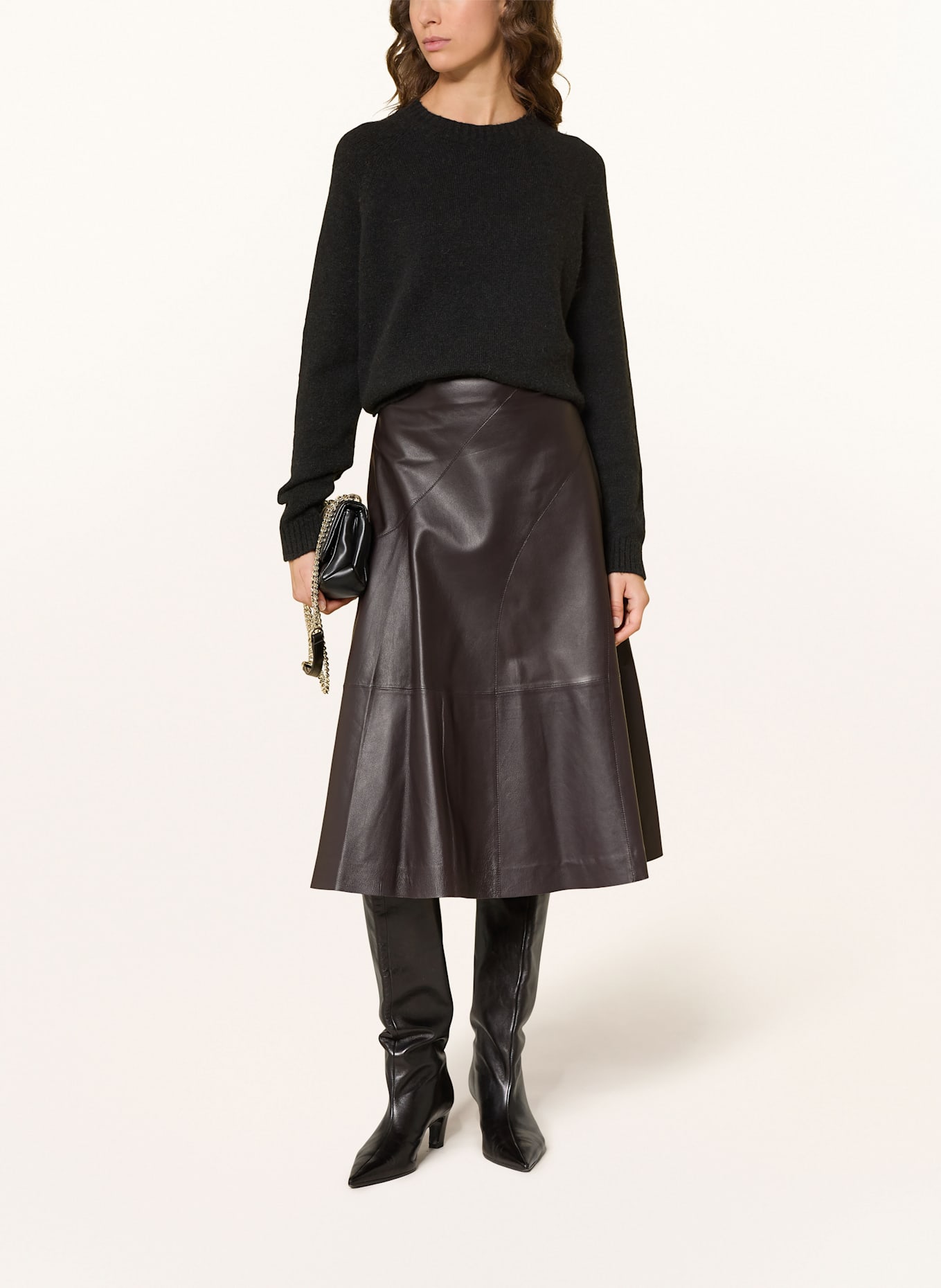 BOSS Lederrock SEVANI: DUNKELBRAUN