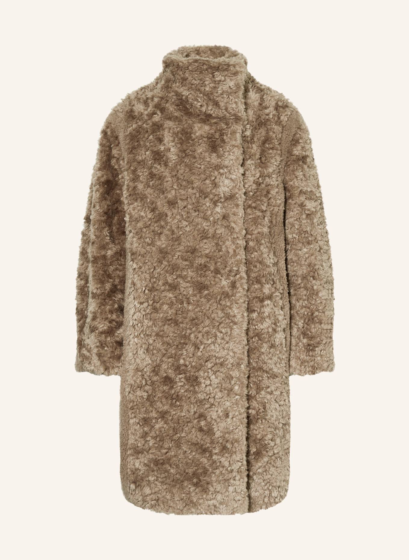 BOSS Teddyfell-Mantel CITEDDY: BRAUN