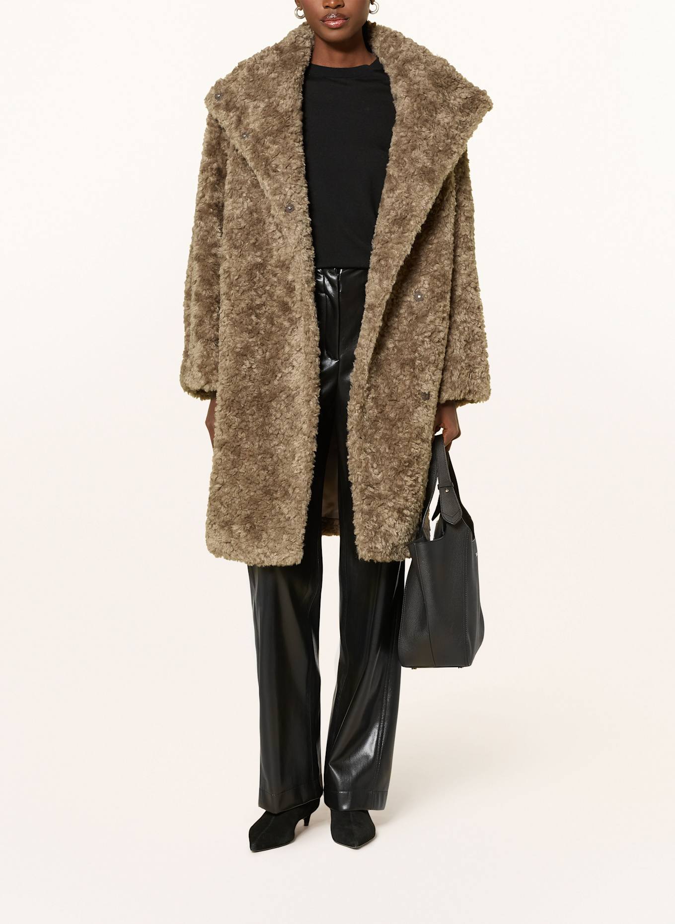 BOSS Teddyfell-Mantel CITEDDY: BRAUN