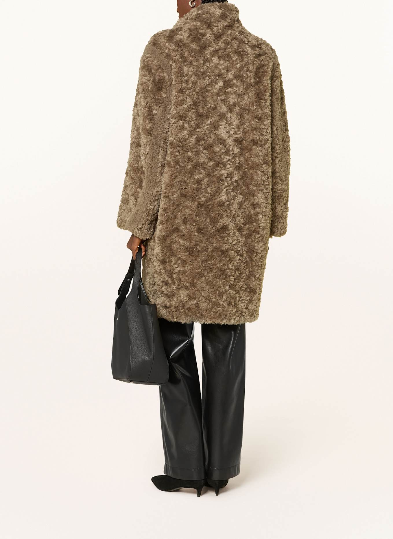 BOSS Teddyfell-Mantel CITEDDY: BRAUN