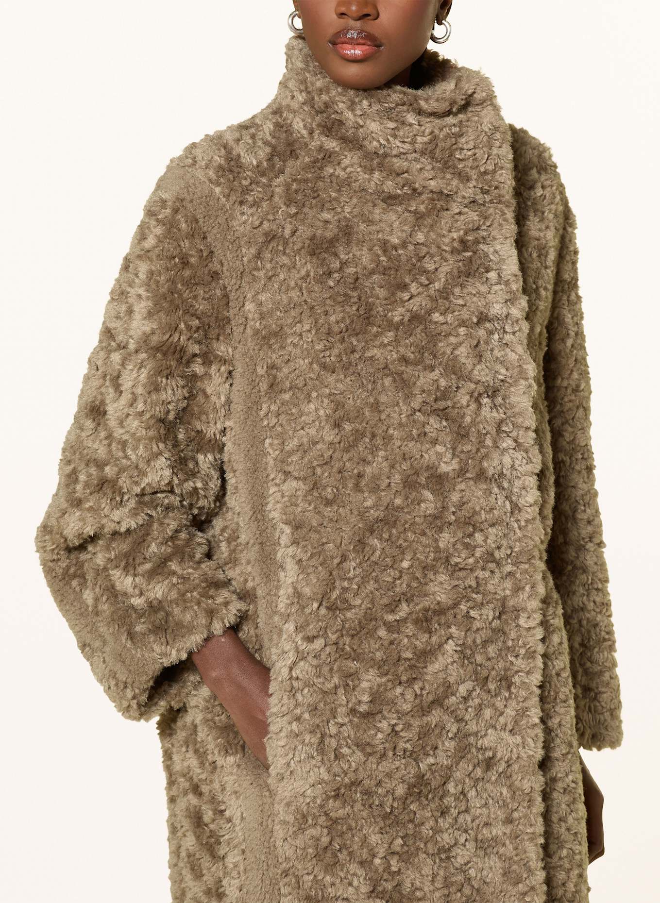 BOSS Teddyfell-Mantel CITEDDY: BRAUN