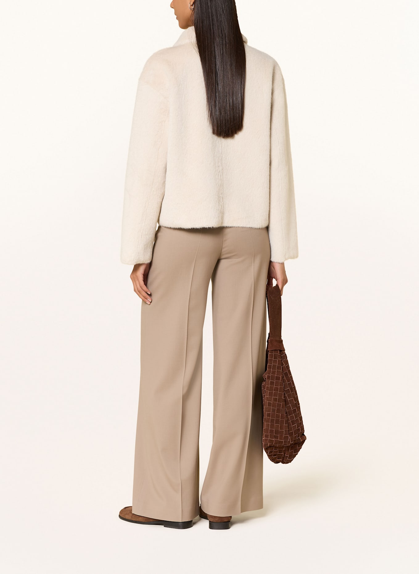 REPEAT Kunstfell-Jacke: BEIGE