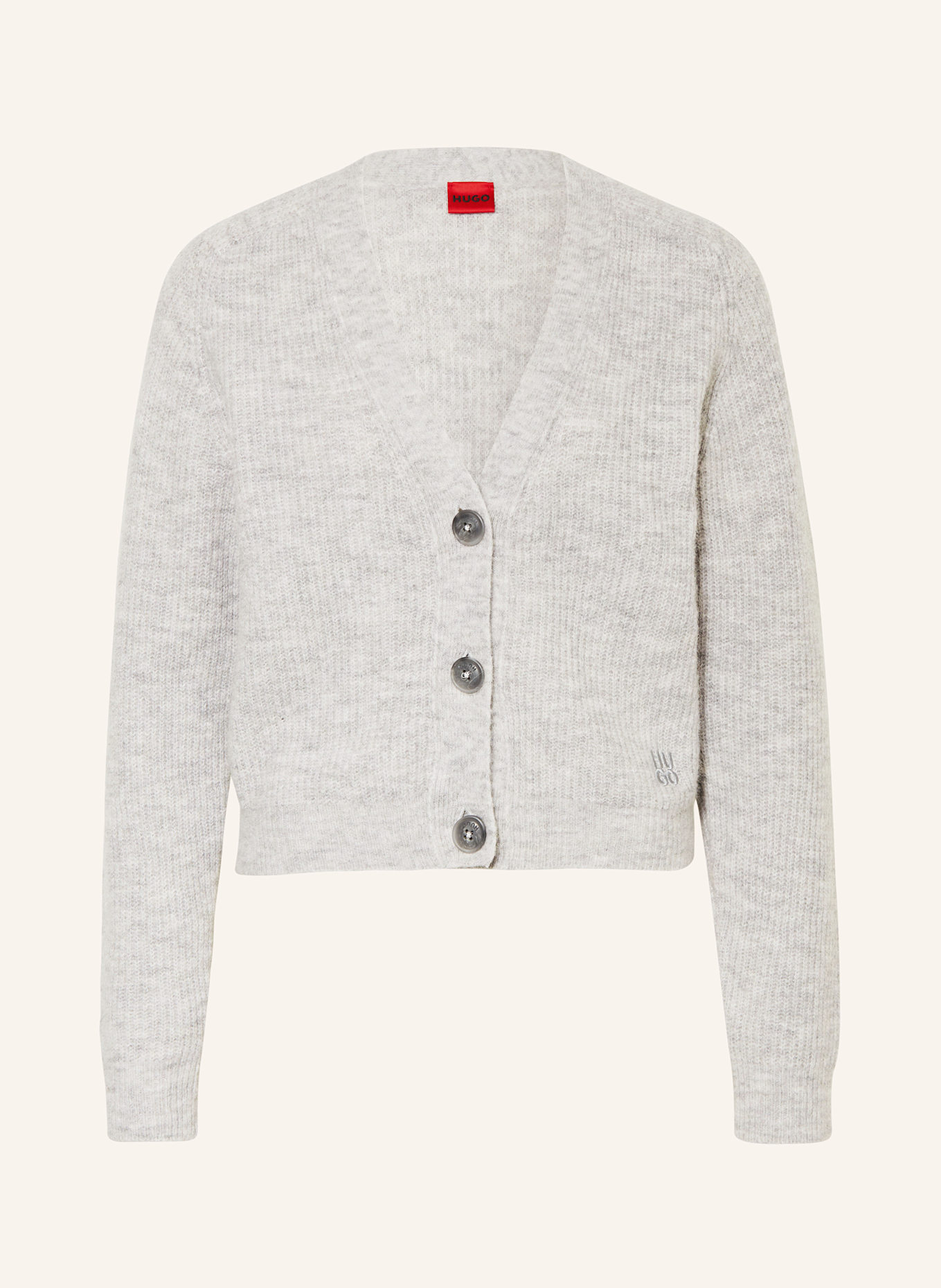 HUGO Strickjacke SARENDIE: HELLGRAU