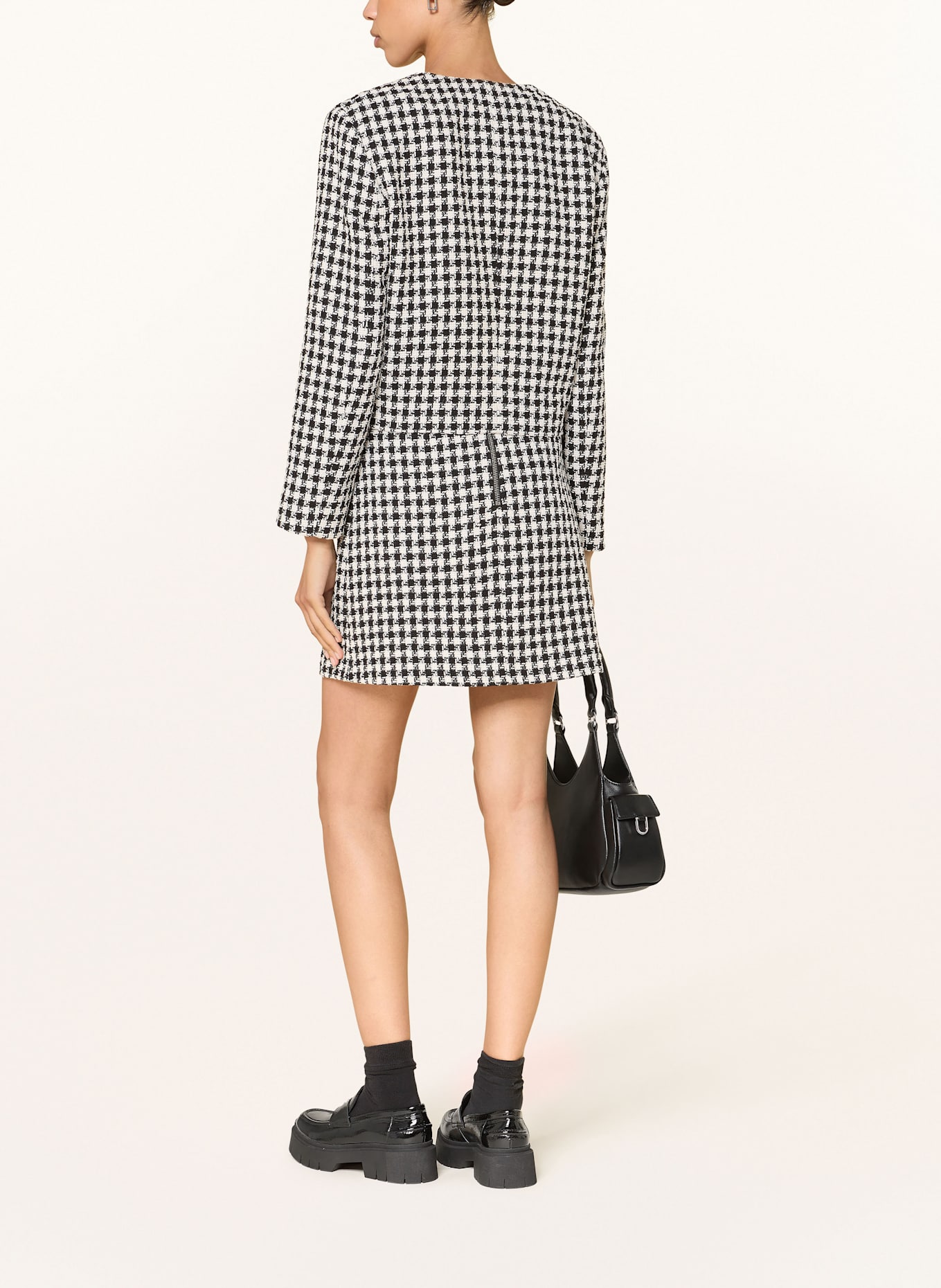 HUGO Kastenjacke ALINDANI: WEISS / SCHWARZ