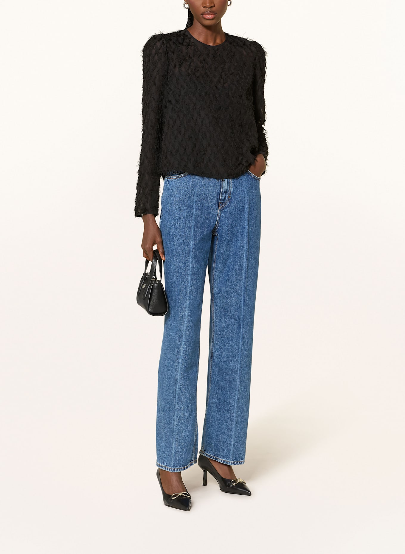 HUGO Blusenshirt CUSANI: SCHWARZ