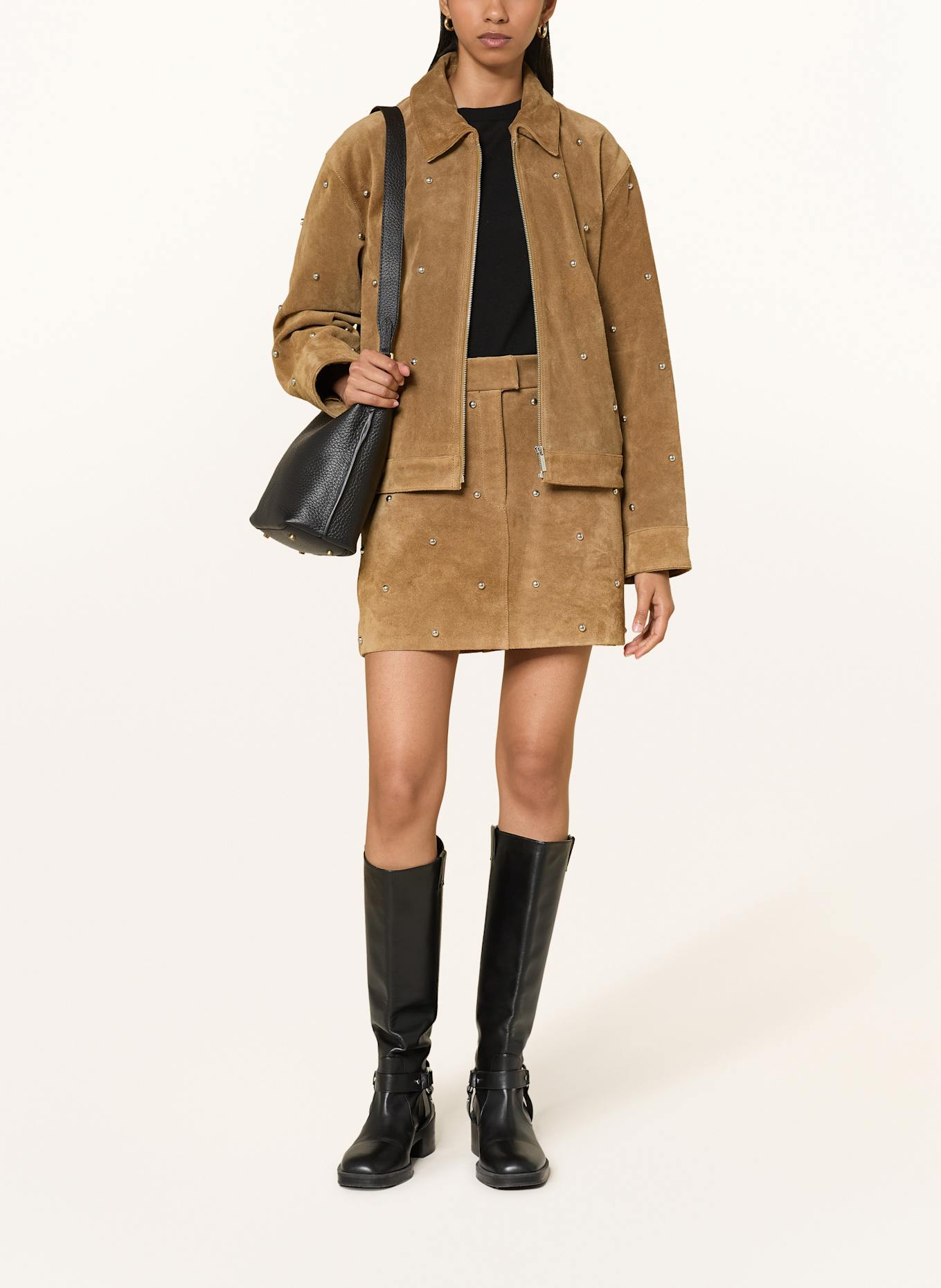 GIANNI CHIARINI Hobo-Bag ARETHA SMALL mit Pouch: SCHWARZ