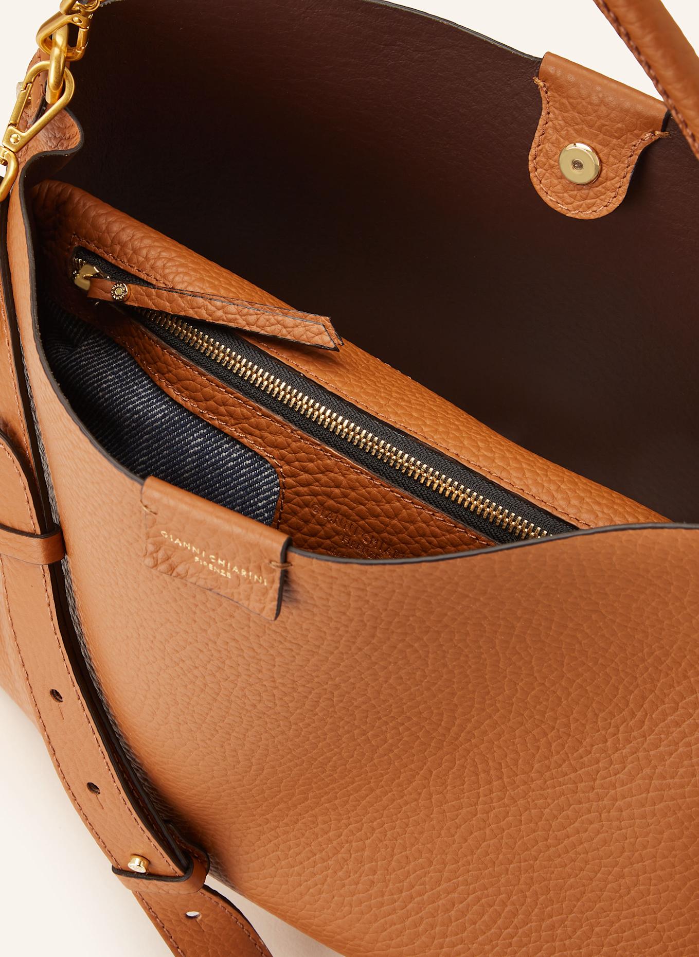 GIANNI CHIARINI Torebka hobo ARETHA z odpinaną saszetką: KONIAKOWY