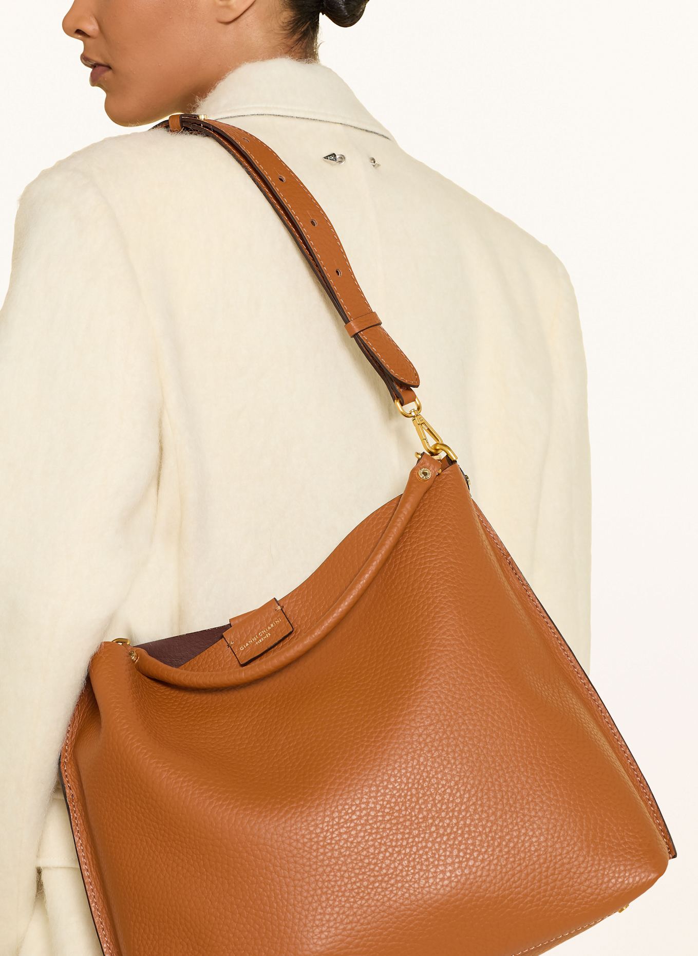 GIANNI CHIARINI Torebka hobo ARETHA z odpinaną saszetką: KONIAKOWY