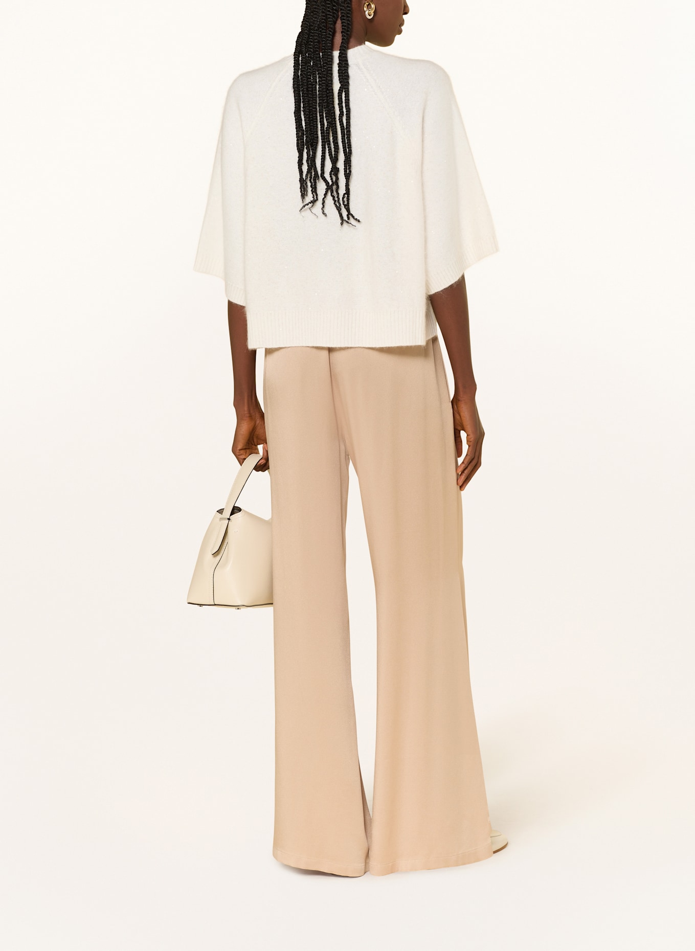 FABIANA FILIPPI Pullover mit 3/4-Arm und Pailletten: CREME