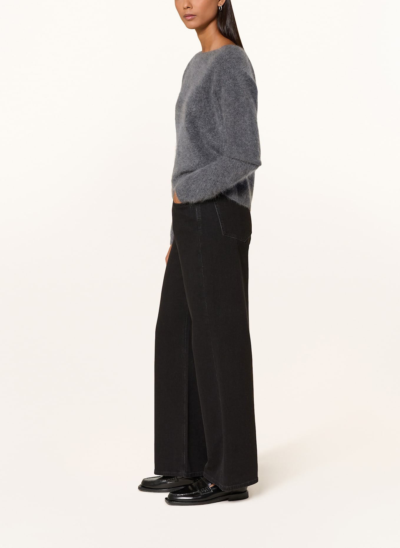 BRAX Wide Leg Jeans MORGAN: 02 CLEAN BLACK BLACK