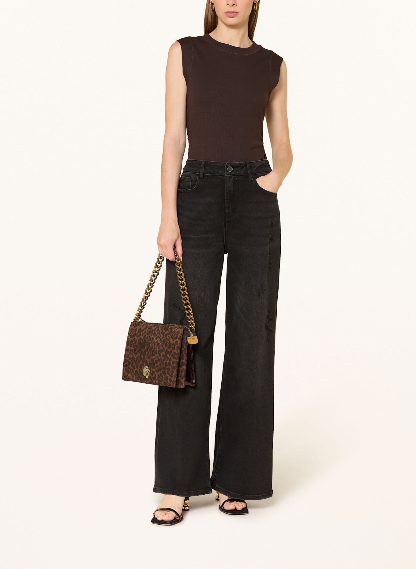 KURT GEIGER Umhängetasche KENSINGTON: SCHWARZ / BRAUN