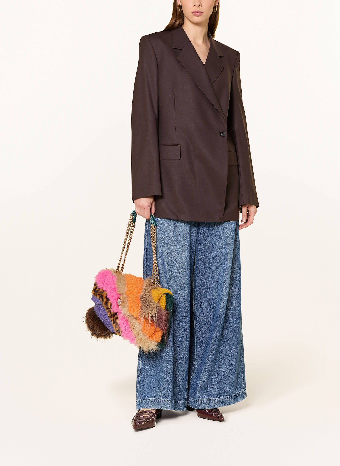 KURT GEIGER Torba na ramię KENSINGTON: PETROL / JASKRAWY MOCNORÓŻOWY / POMARAŃCZOWY