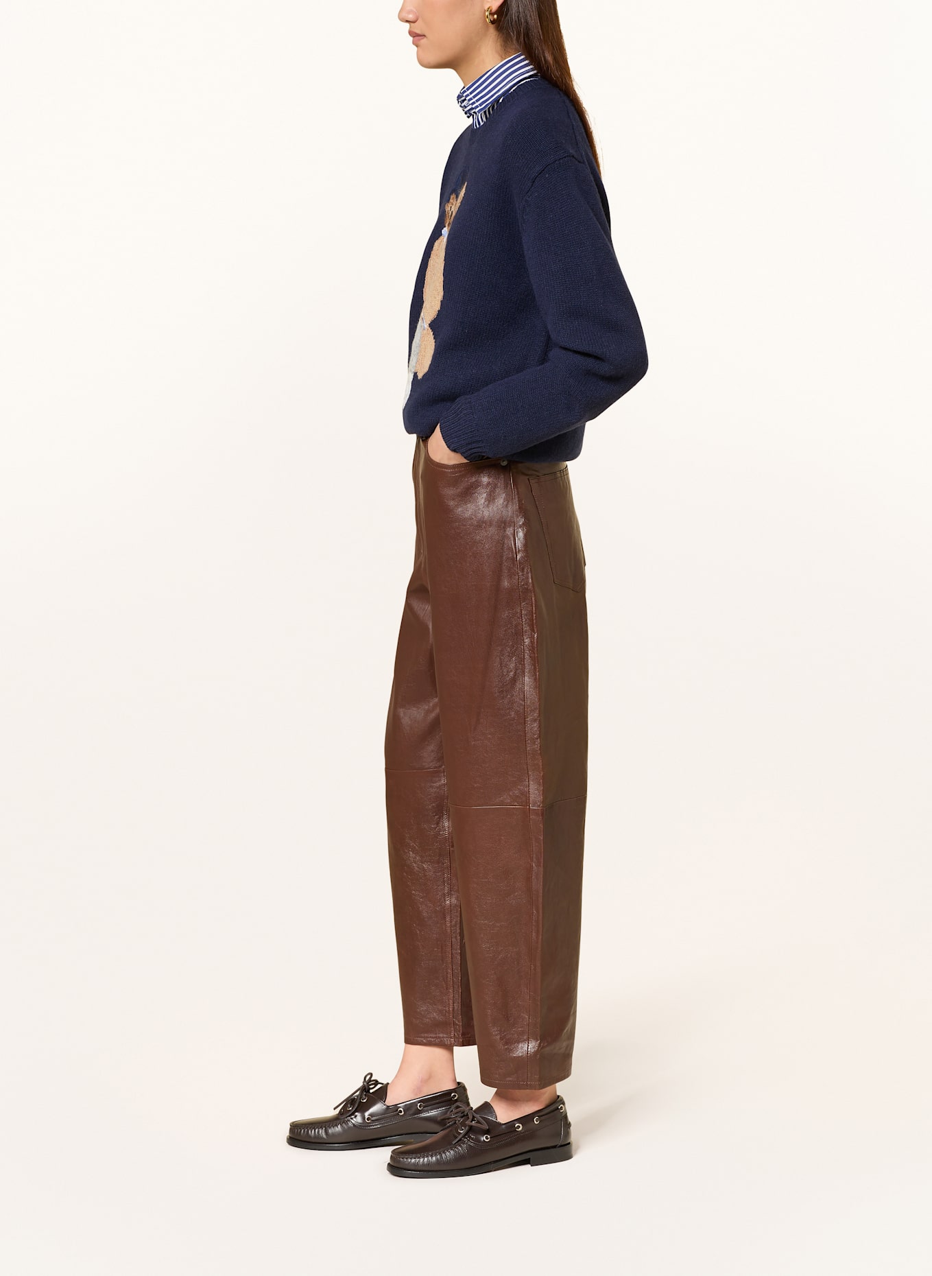 POLO RALPH LAUREN Lederhose: DUNKELBRAUN