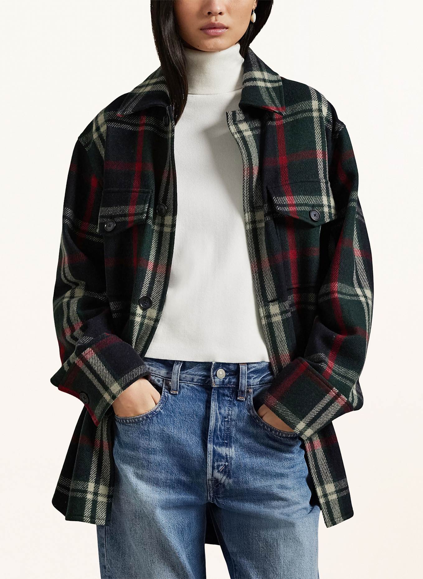 POLO RALPH LAUREN Flanell-Overshirt: GRÜN / ROT / BLAU