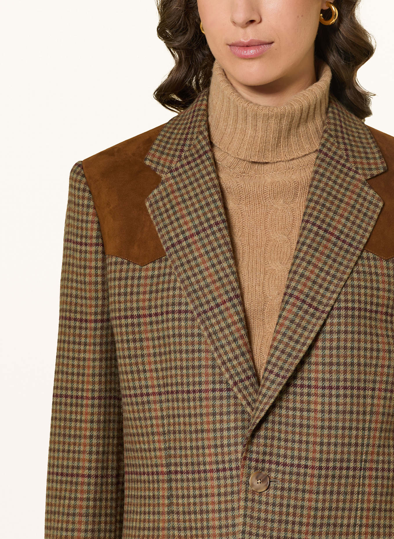 POLO RALPH LAUREN Blazer: OLIV / BRAUN / DUNKELORANGE