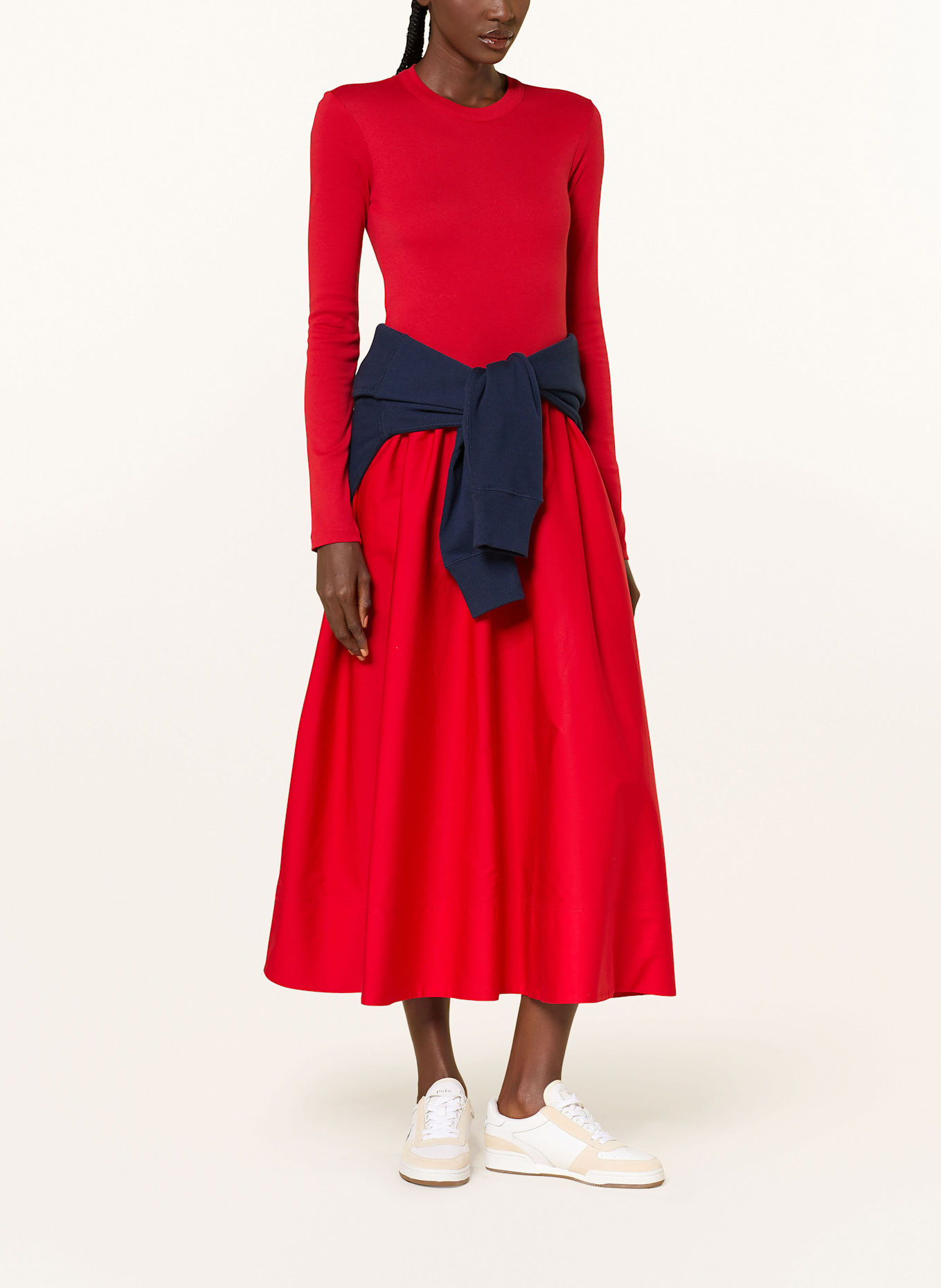 POLO RALPH LAUREN Kleid im Materialmix: ROT