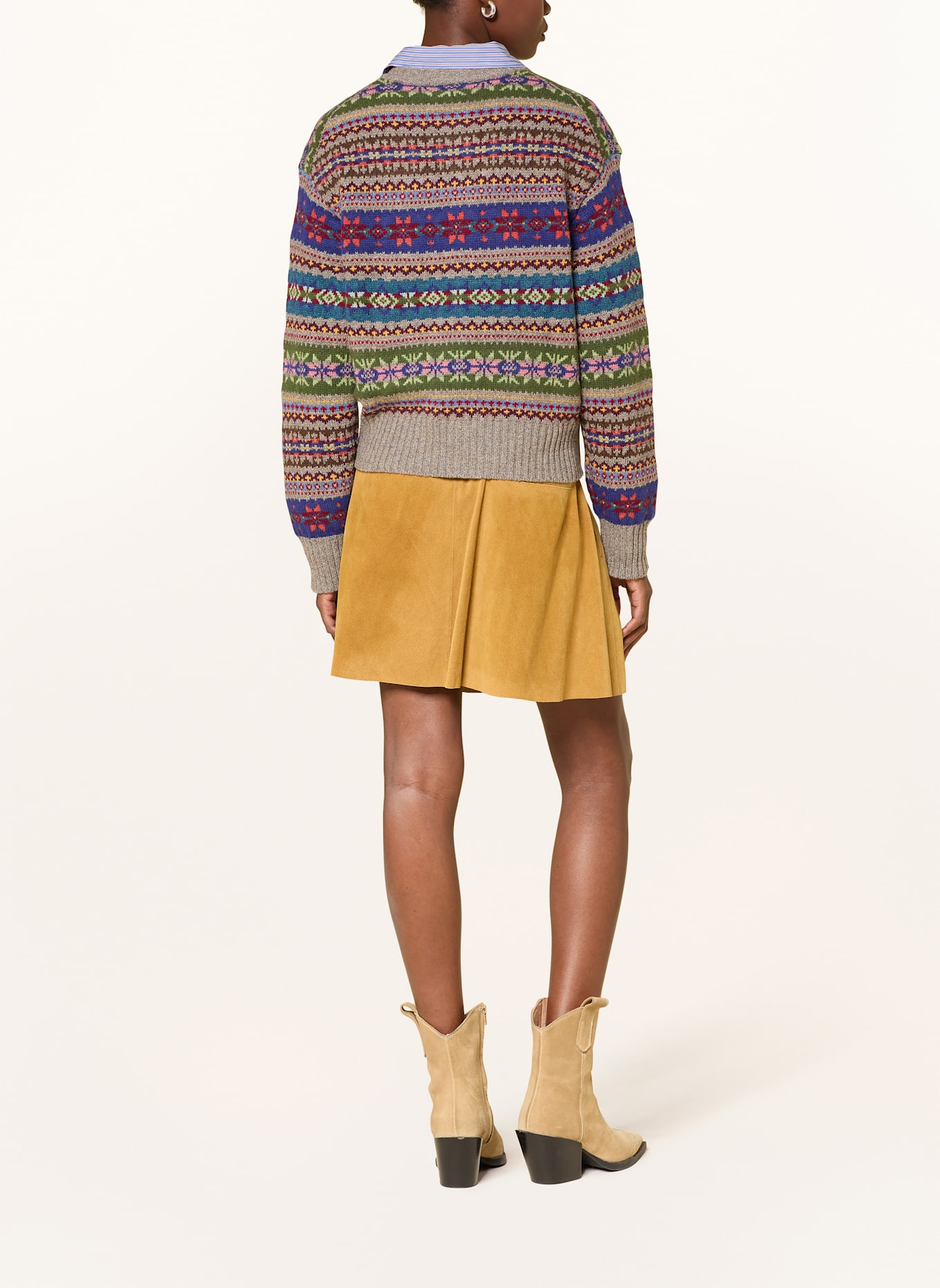 POLO RALPH LAUREN Pletený kardigan: ŠEDÁ / MODRÁ / ZELENÁ