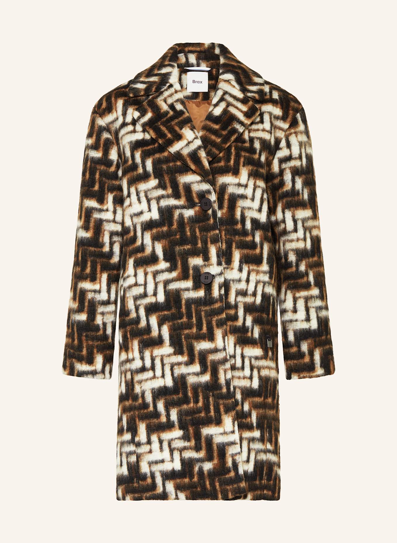 BRAX Mantel DAVOS: DUNKELBRAUN / CREME / BRAUN