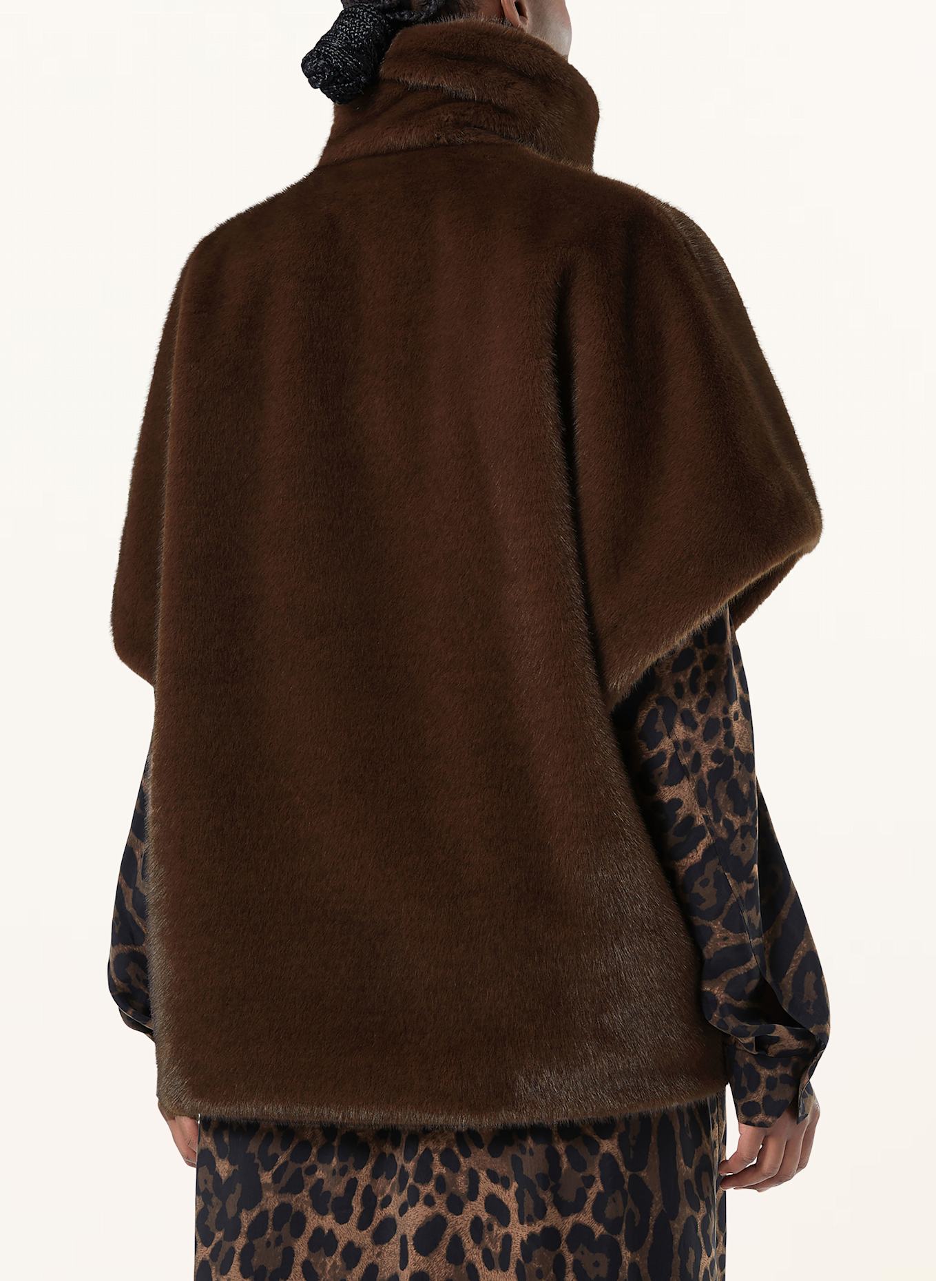 MARINA RINALDI Cape en fausse fourrure ZENIT: MARRON