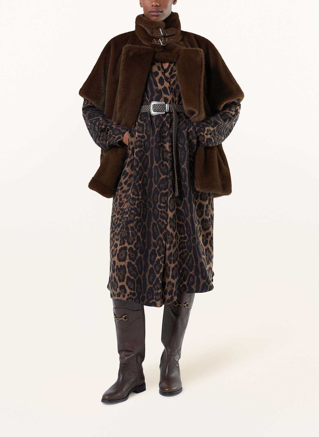 MARINA RINALDI Cape en fausse fourrure ZENIT: MARRON