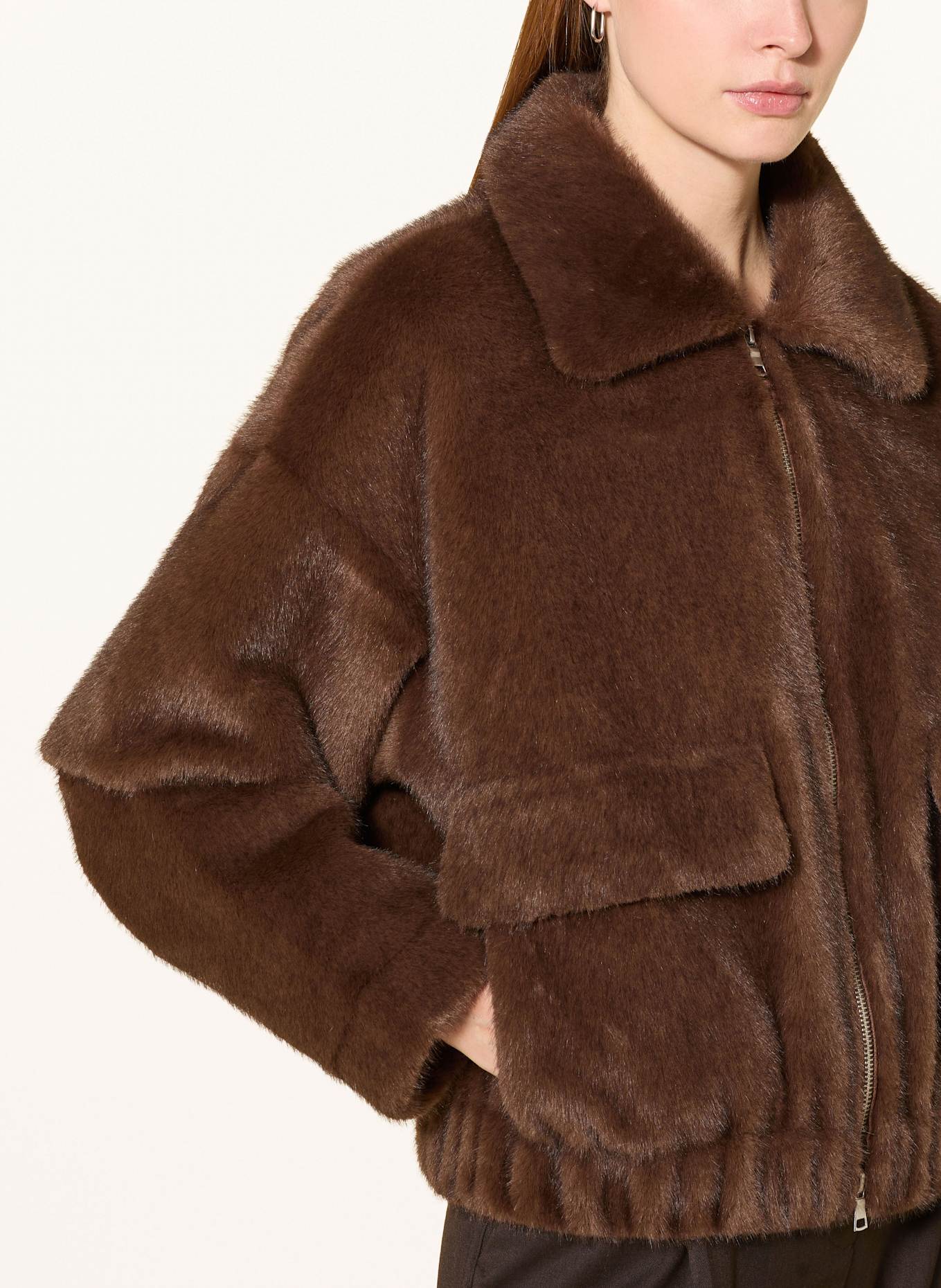 darling harbour Kunstfell-Jacke: DUNKELBRAUN