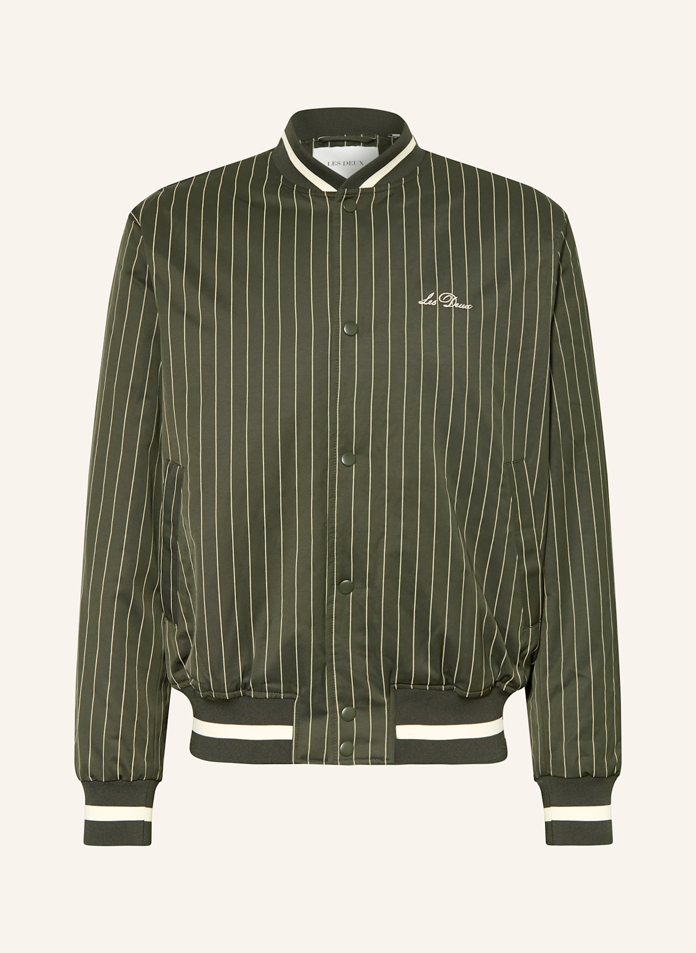 LES DEUX Blouson VARSITY: DUNKELGRÜN / WEISS