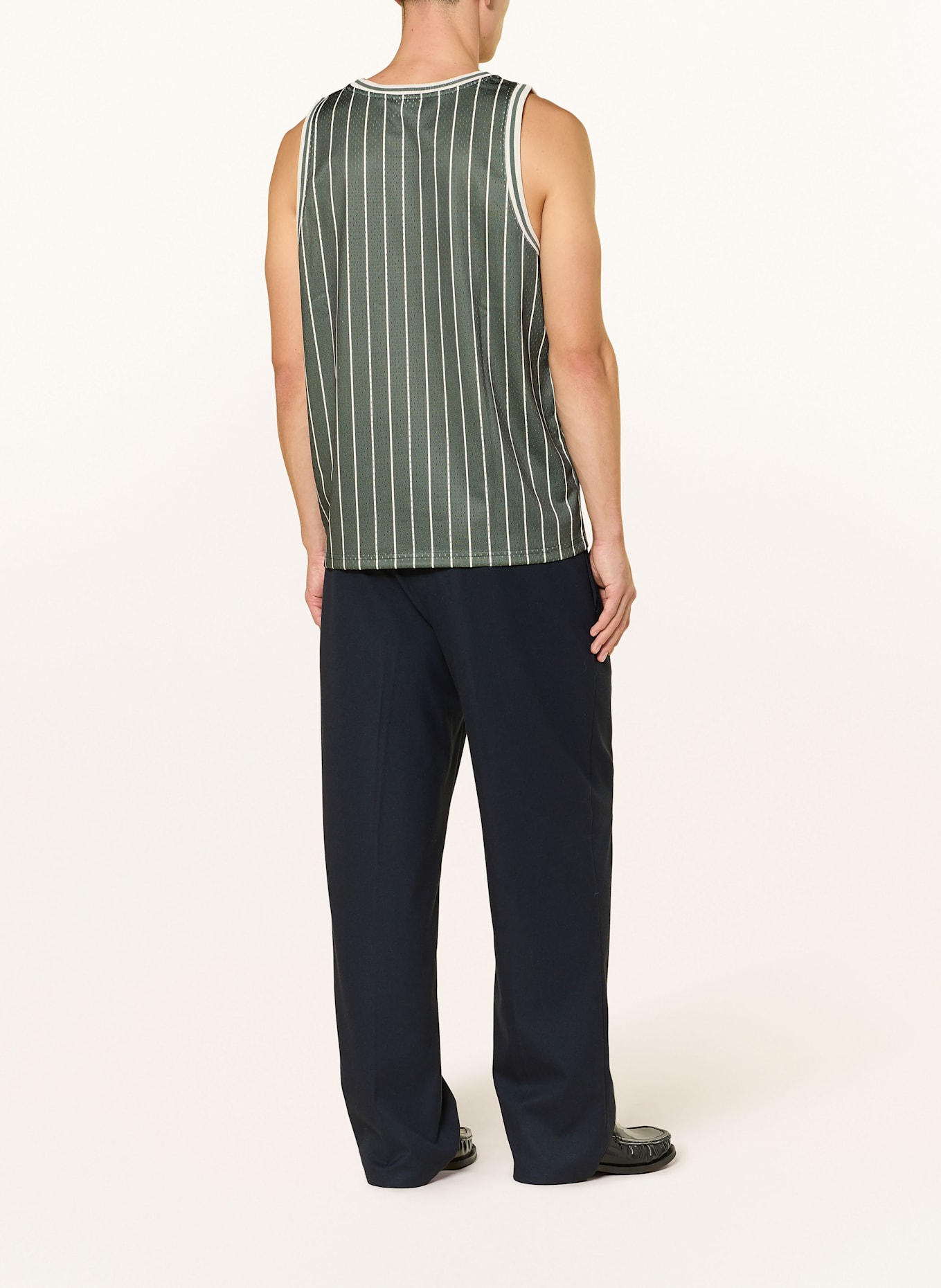 LES DEUX Mesh-Top SILAS: DUNKELGRÜN / WEISS