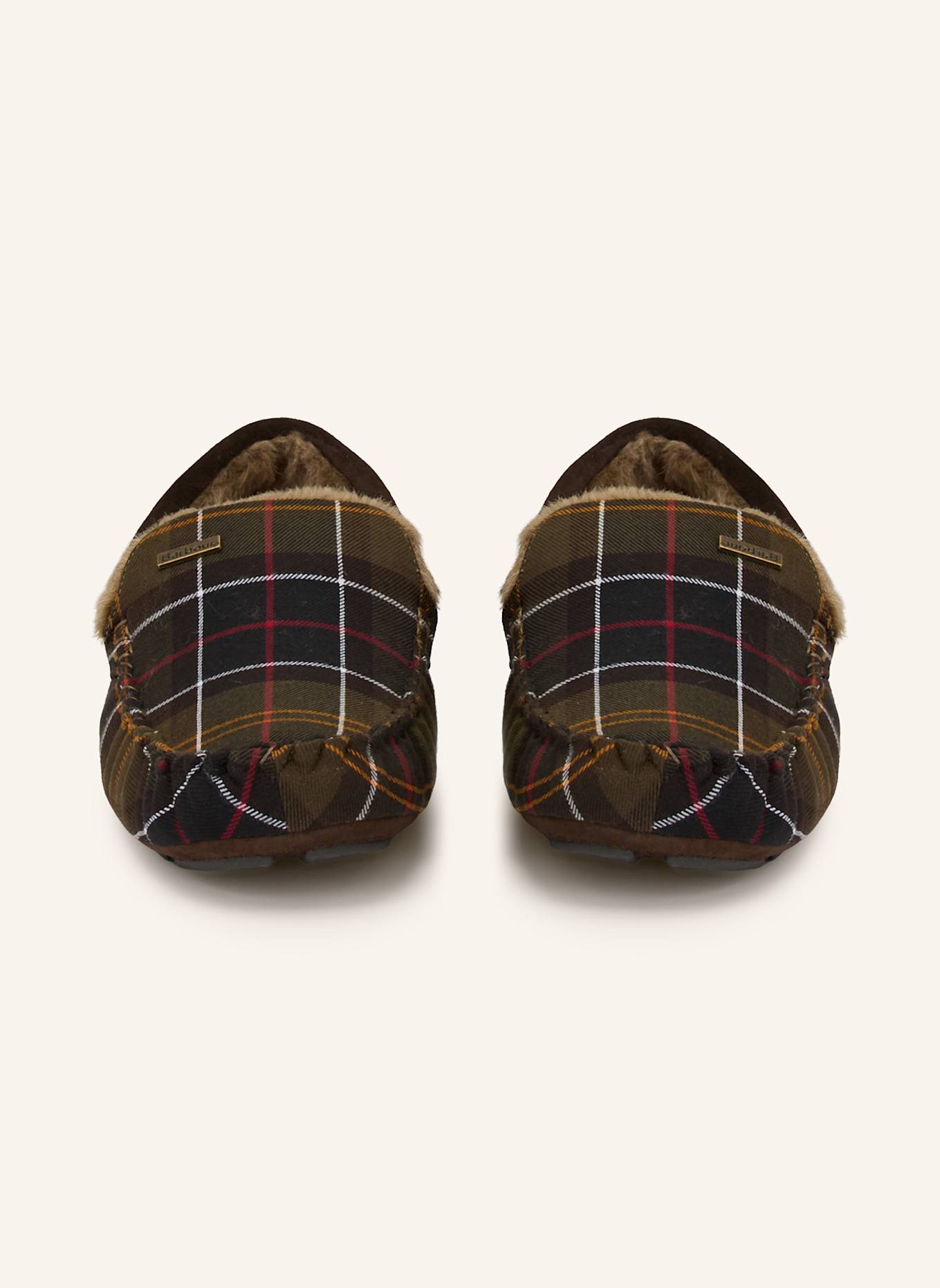 Barbour Hausschuhe: DUNKELGRÜN / KHAKI / ROT