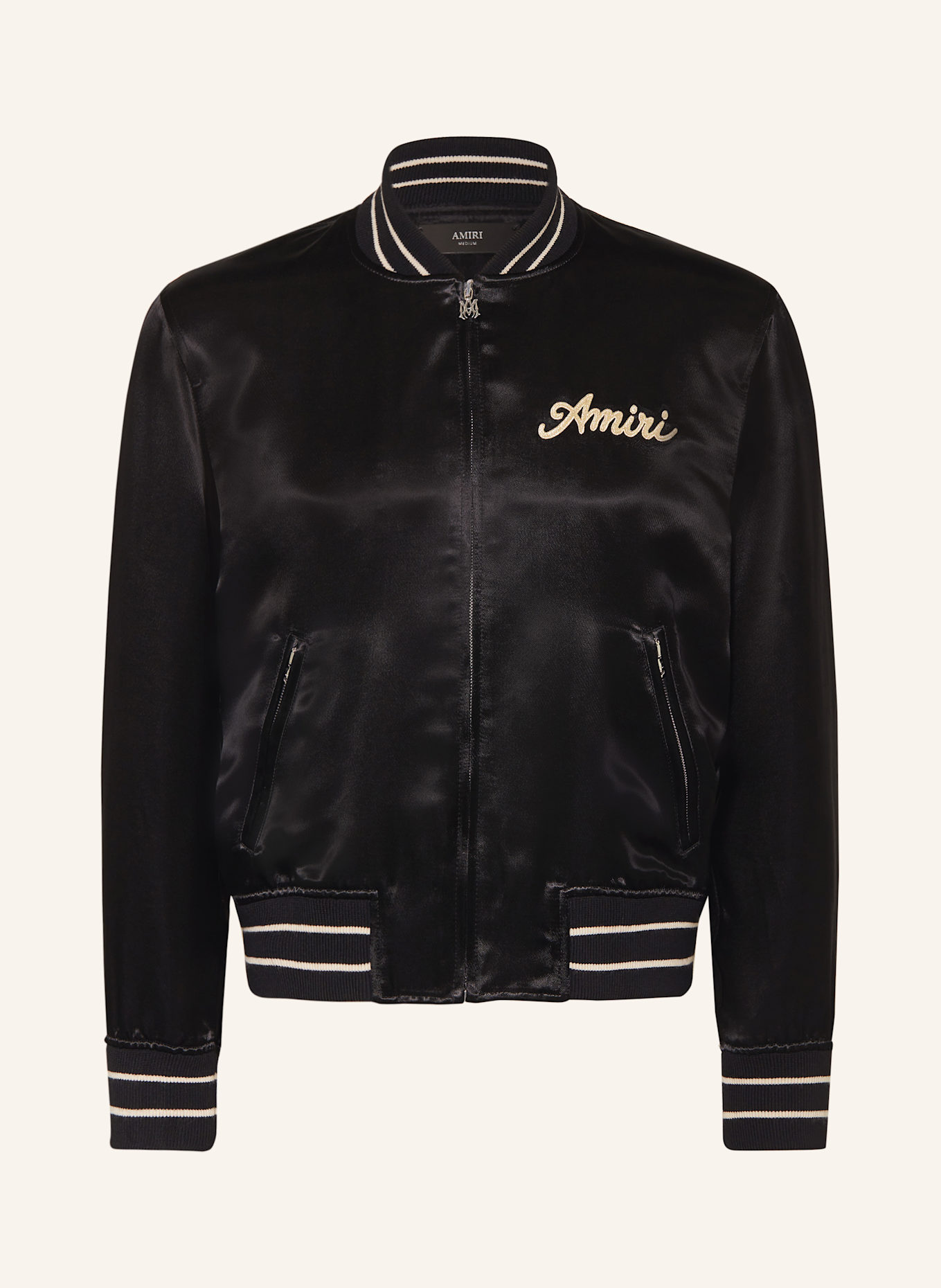 AMIRI Blouson CLUB AMIRI aus Satin: SCHWARZ