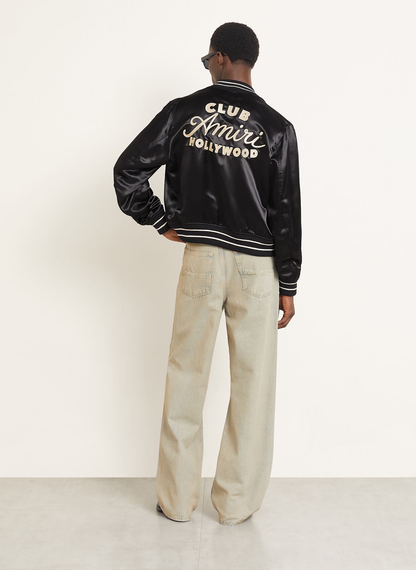 AMIRI Blouson CLUB AMIRI aus Satin: SCHWARZ