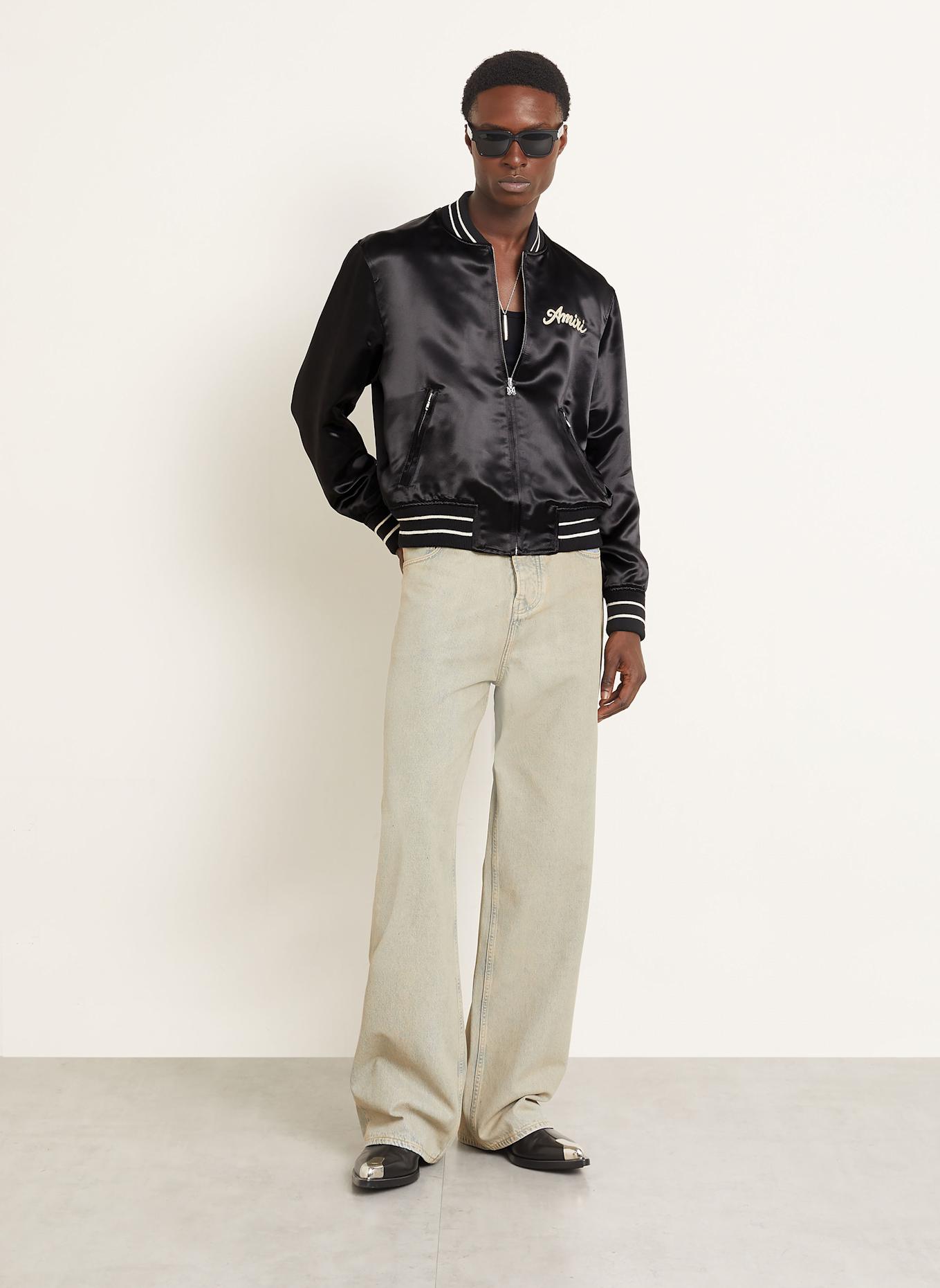 AMIRI Blouson CLUB AMIRI aus Satin: SCHWARZ