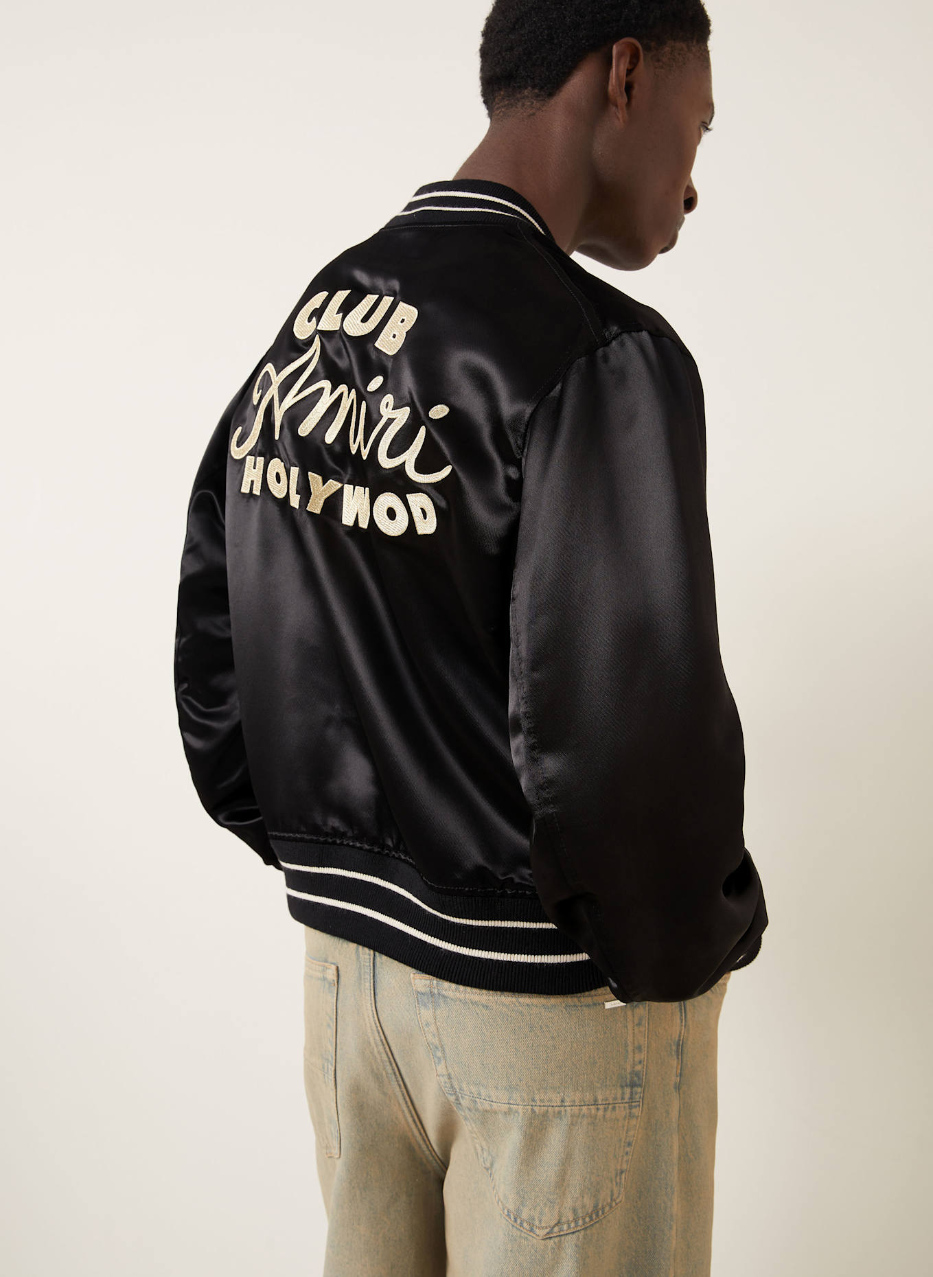 AMIRI Blouson CLUB AMIRI aus Satin: SCHWARZ