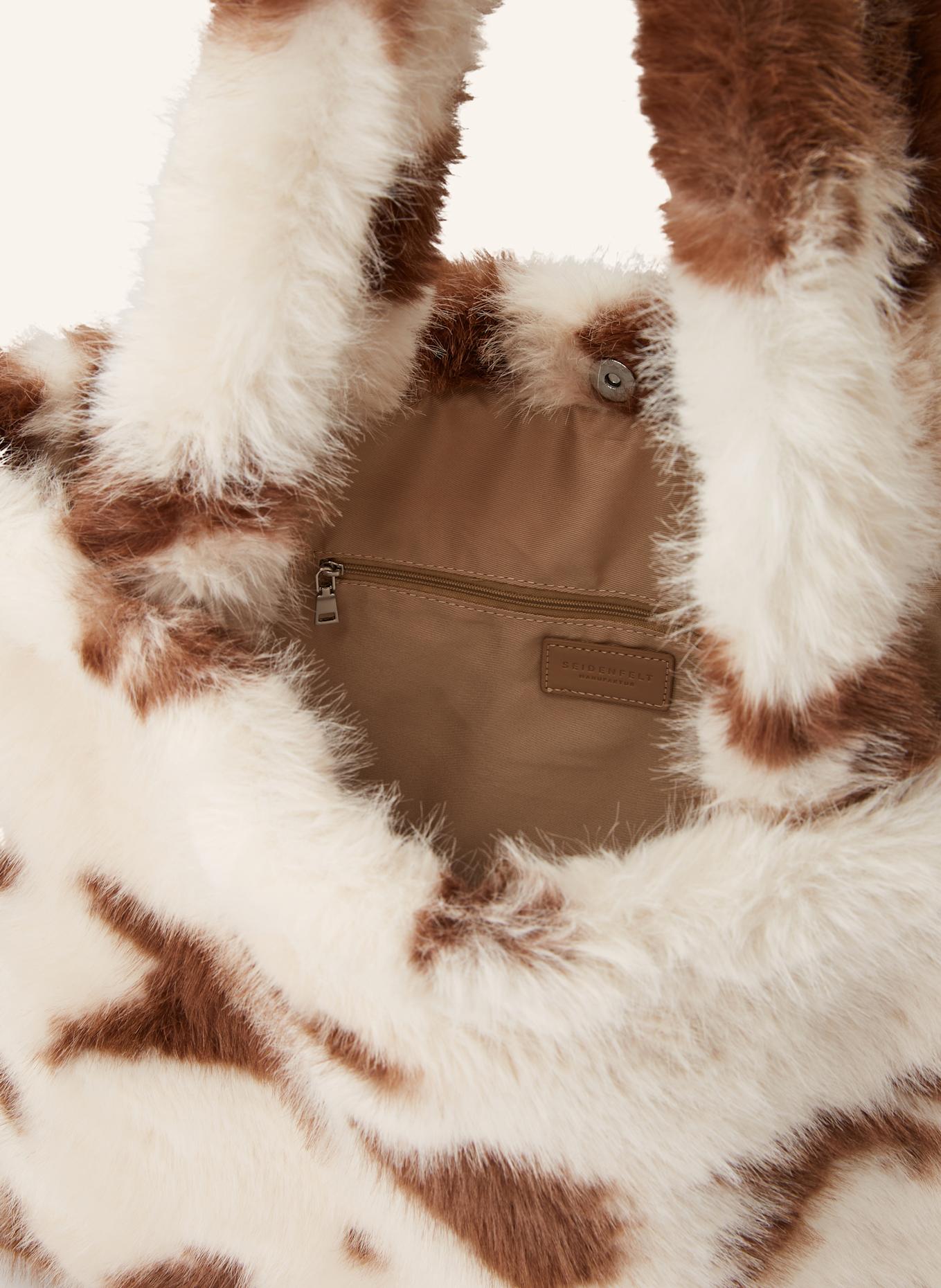 SEIDENFELT Shopper NORRLIDA: CREME / BRAUN