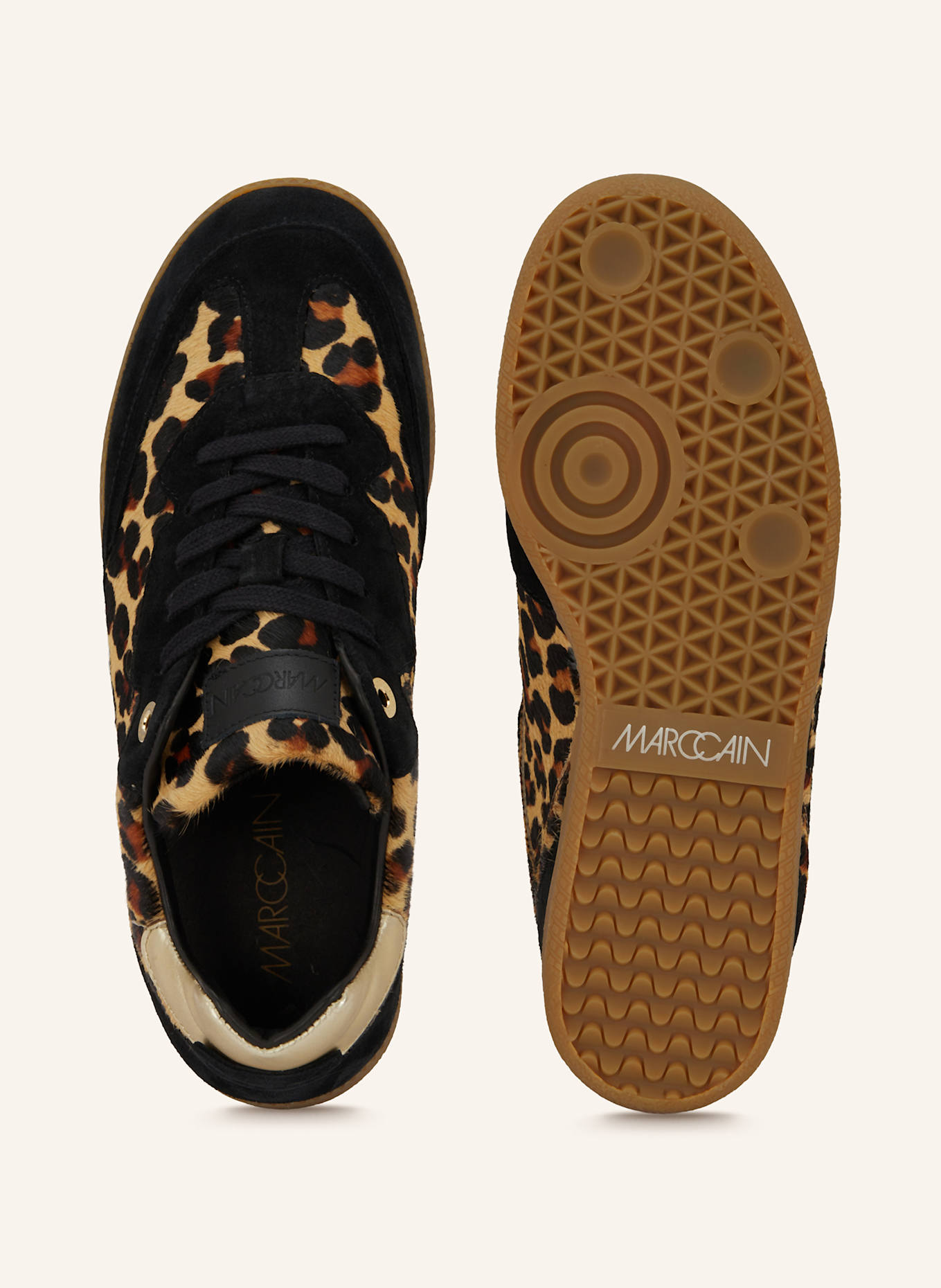 MARC CAIN Sneaker: SCHWARZ / BEIGE / DUNKELBRAUN