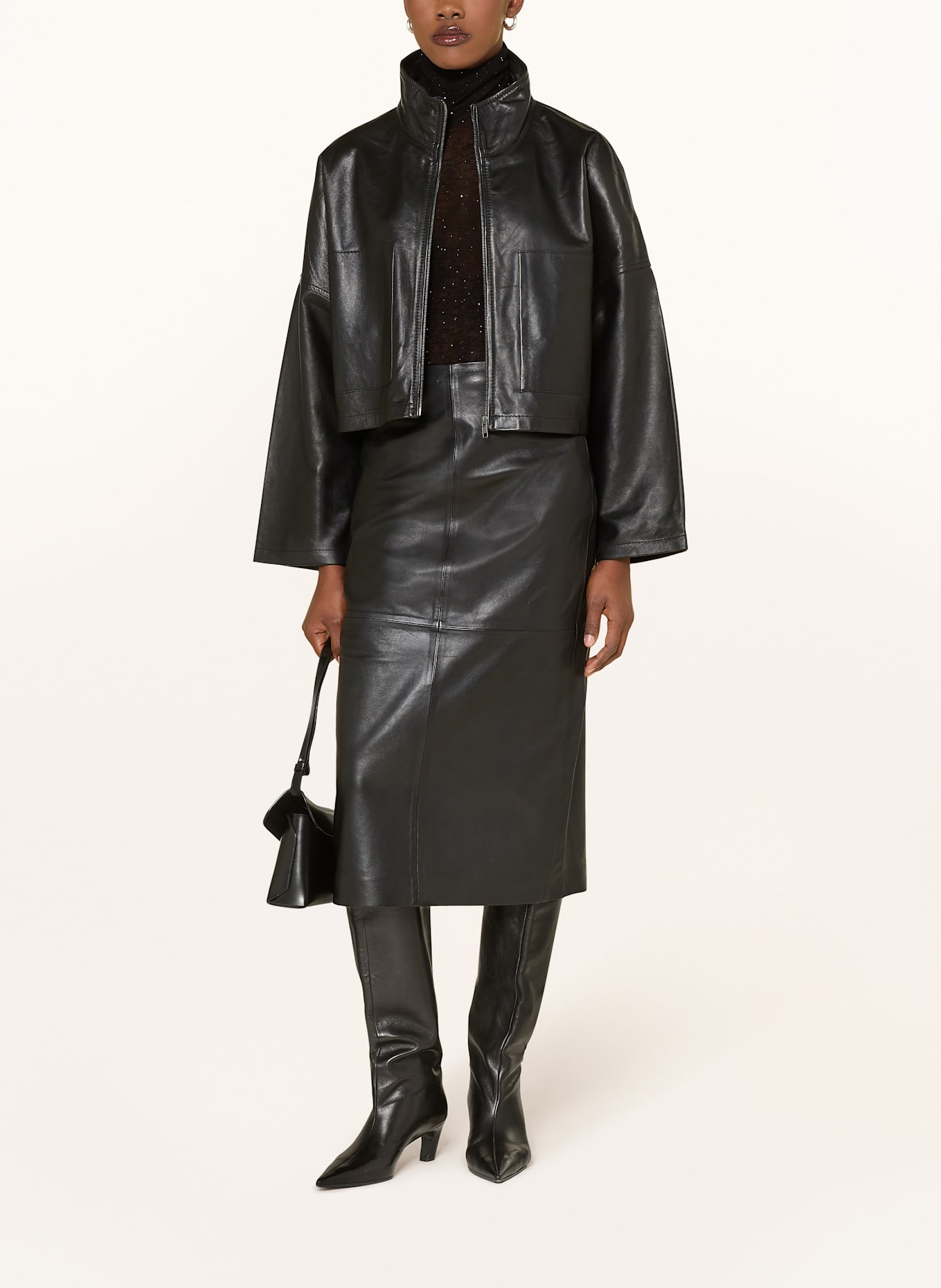 DRYKORN Lederjacke ELSTOW: SCHWARZ