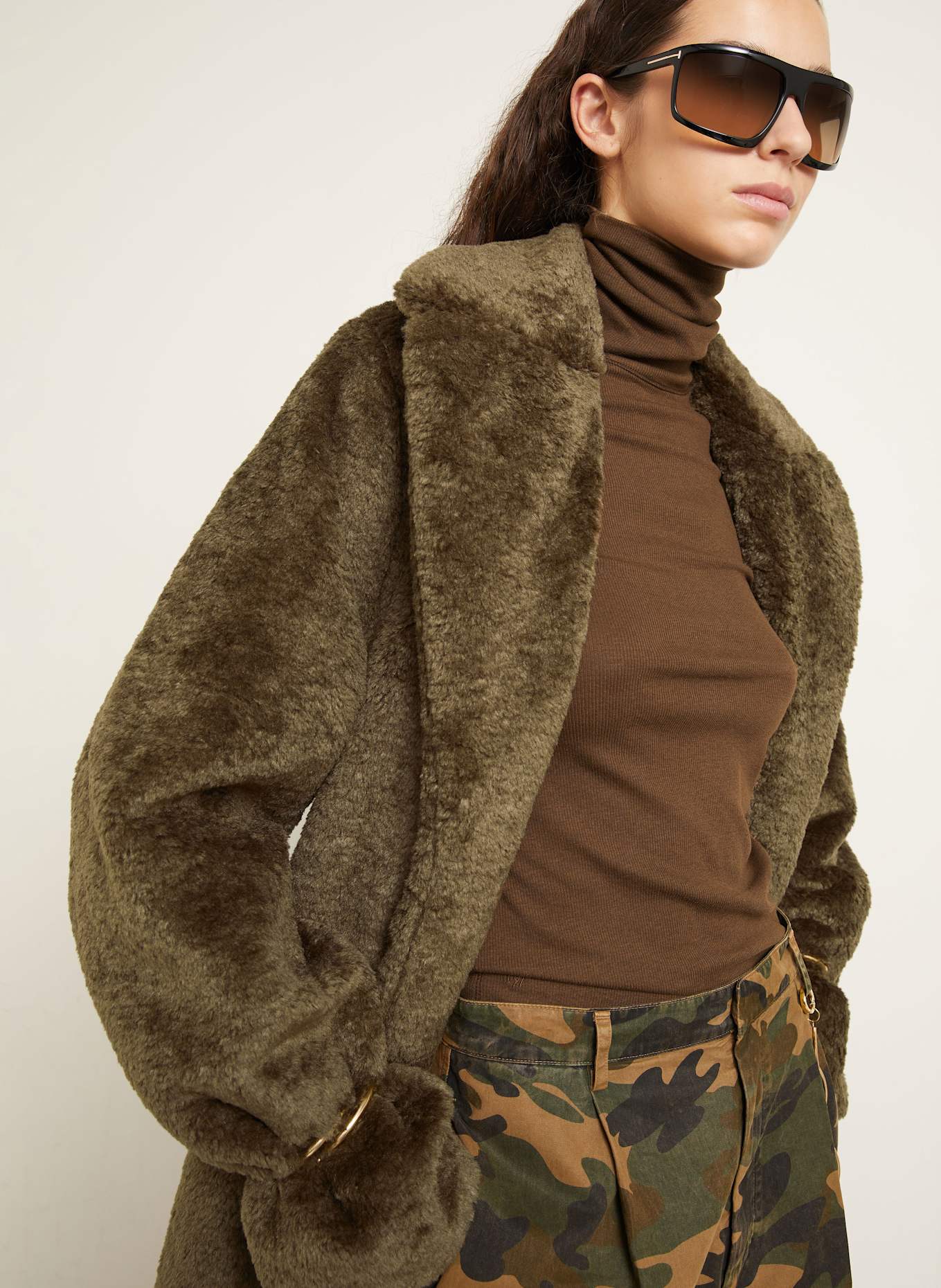 DARKPARK Manteau en fourrure synthétique MADISON: GROEN