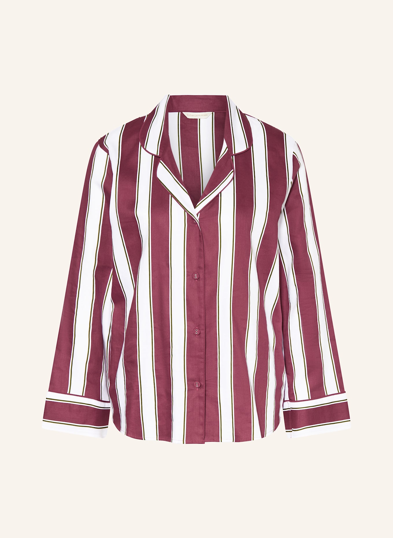 cyberjammies Schlafshirt YASMIN: DUNKELROT / WEISS / OLIV