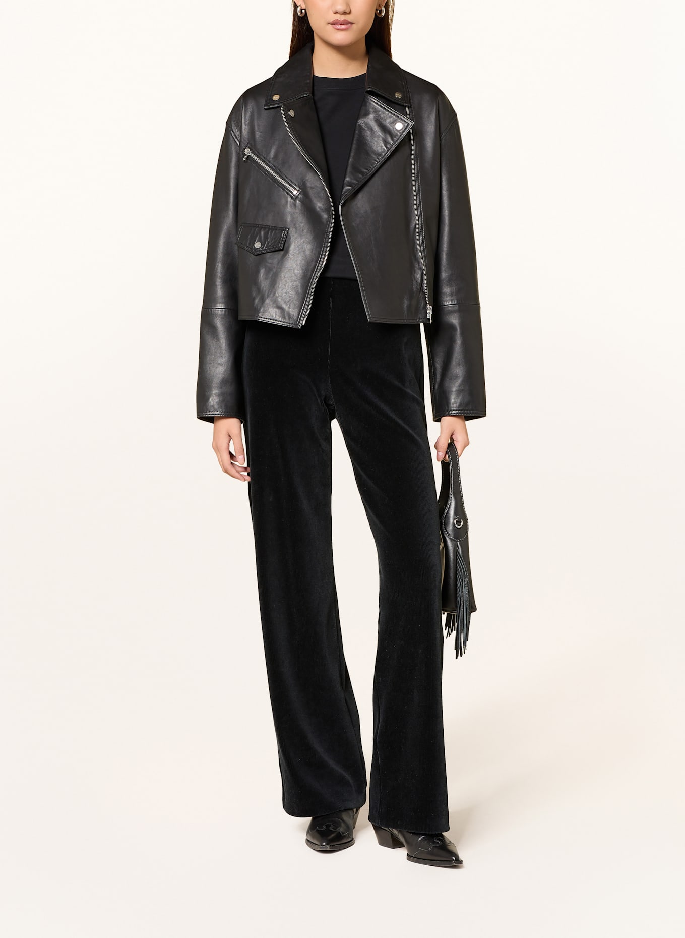 RAFFAELLO ROSSI Marlenehose ELAINE aus Cord: SCHWARZ