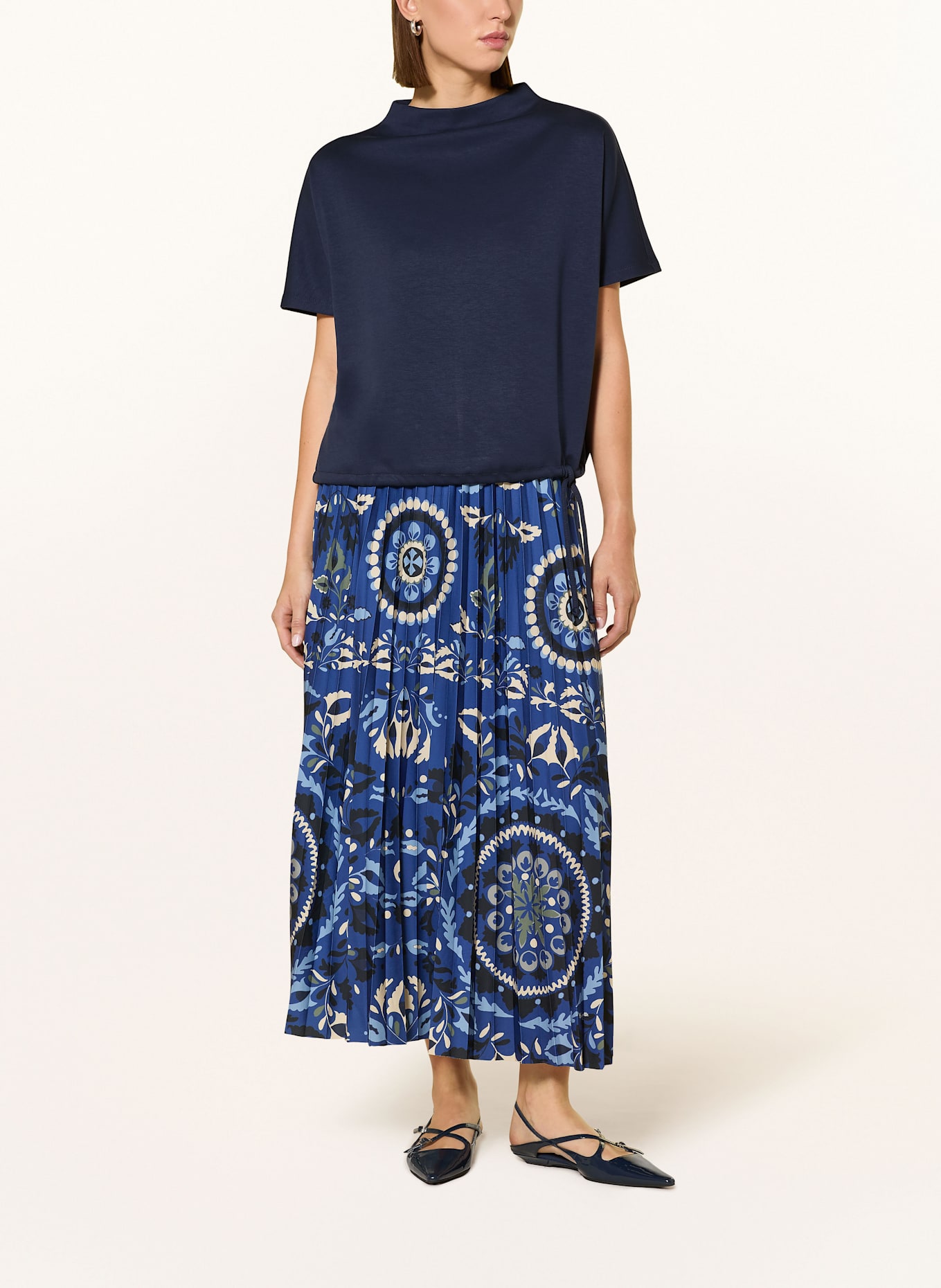 Miss Lagotte Spódnica plisowana: NIEBIESKI / BIAŁY / JASNOŻÓŁTY