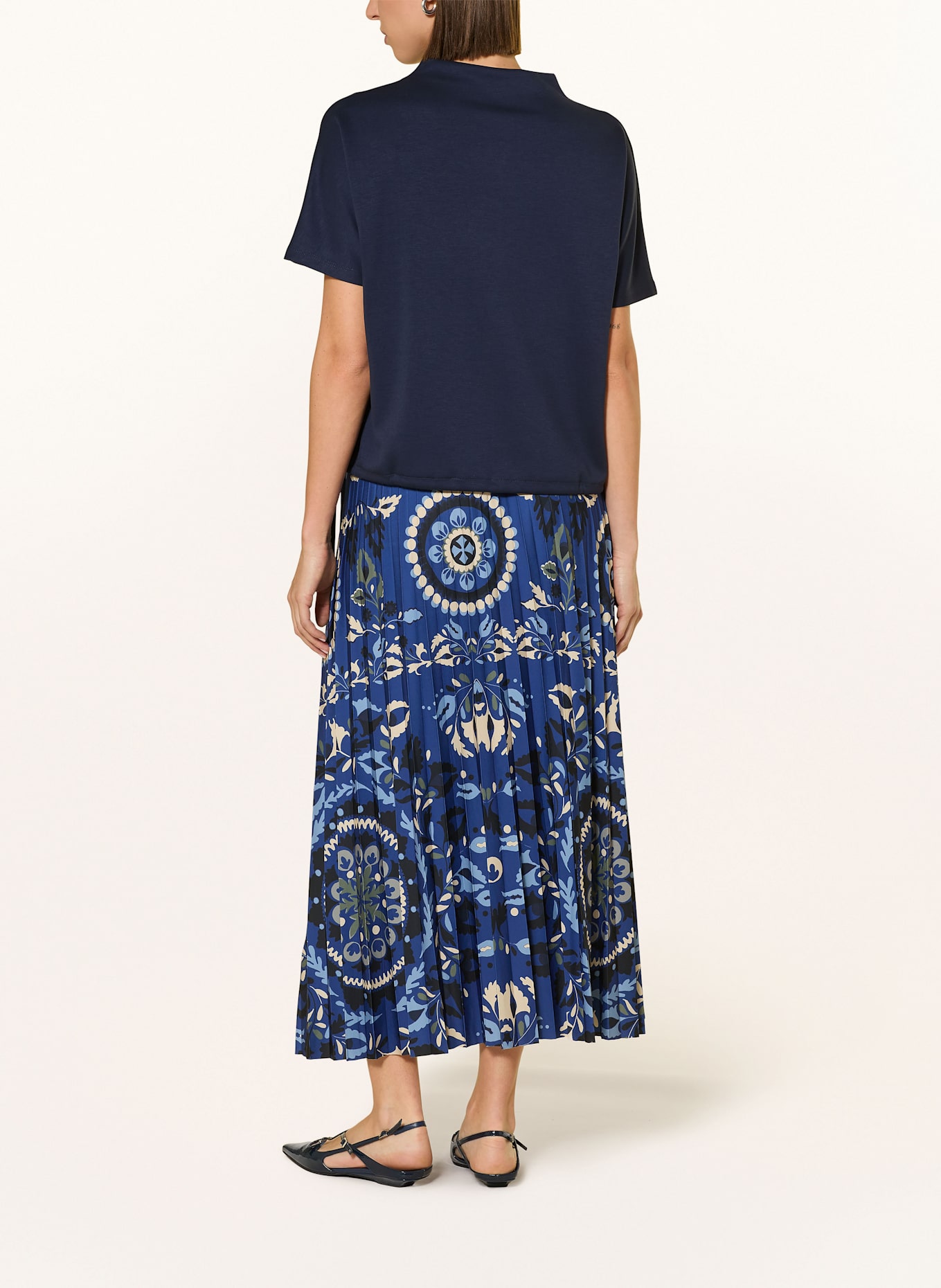 Miss Lagotte Spódnica plisowana: NIEBIESKI / BIAŁY / JASNOŻÓŁTY